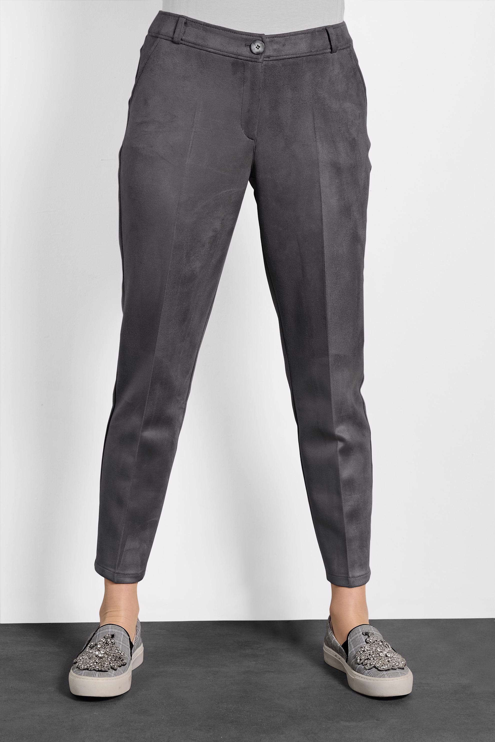 Tesettür giyim GRİ YÜKSEK BEL SÜET PANTOLON 70032