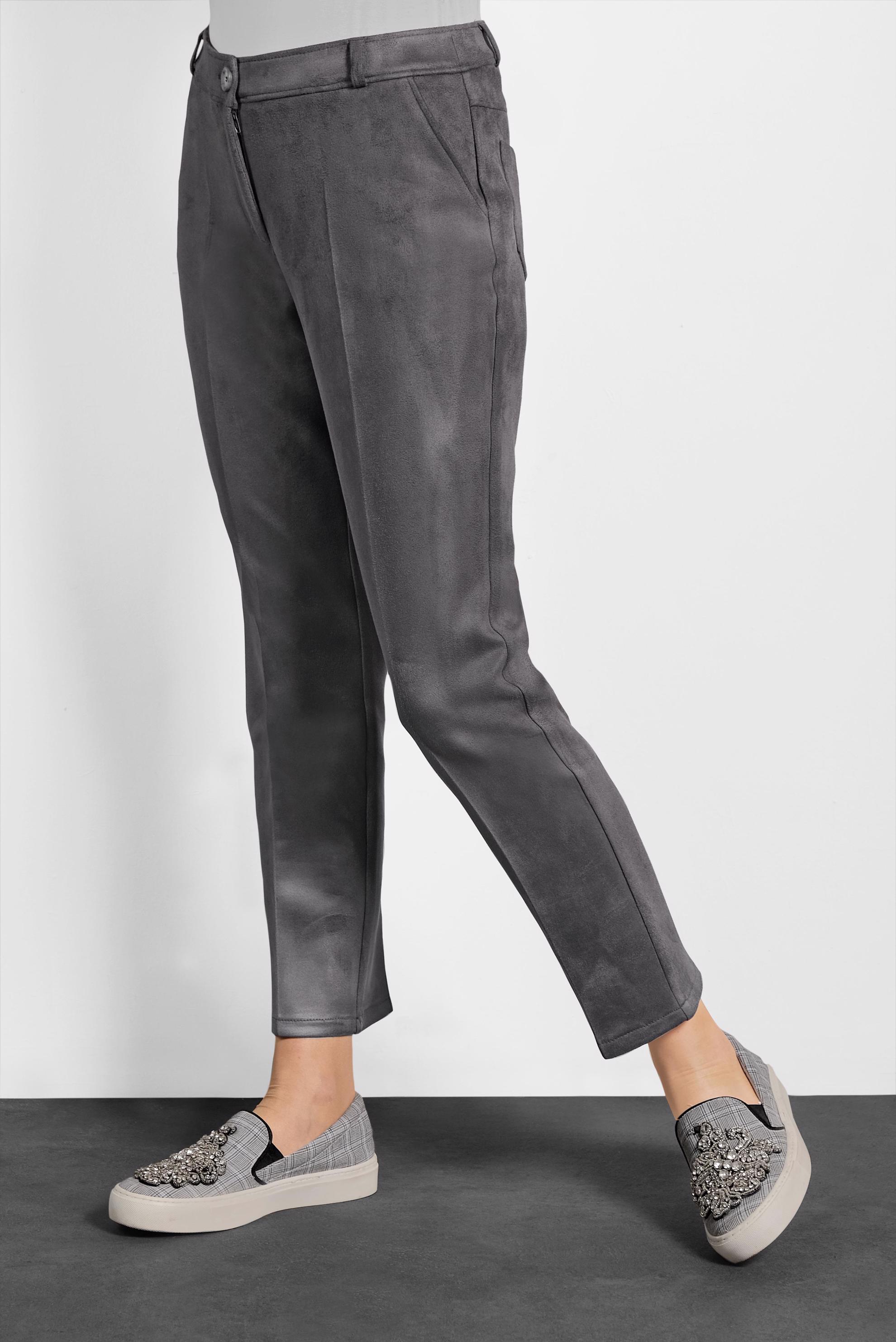 Tesettür giyim GRİ YÜKSEK BEL SÜET PANTOLON 70032