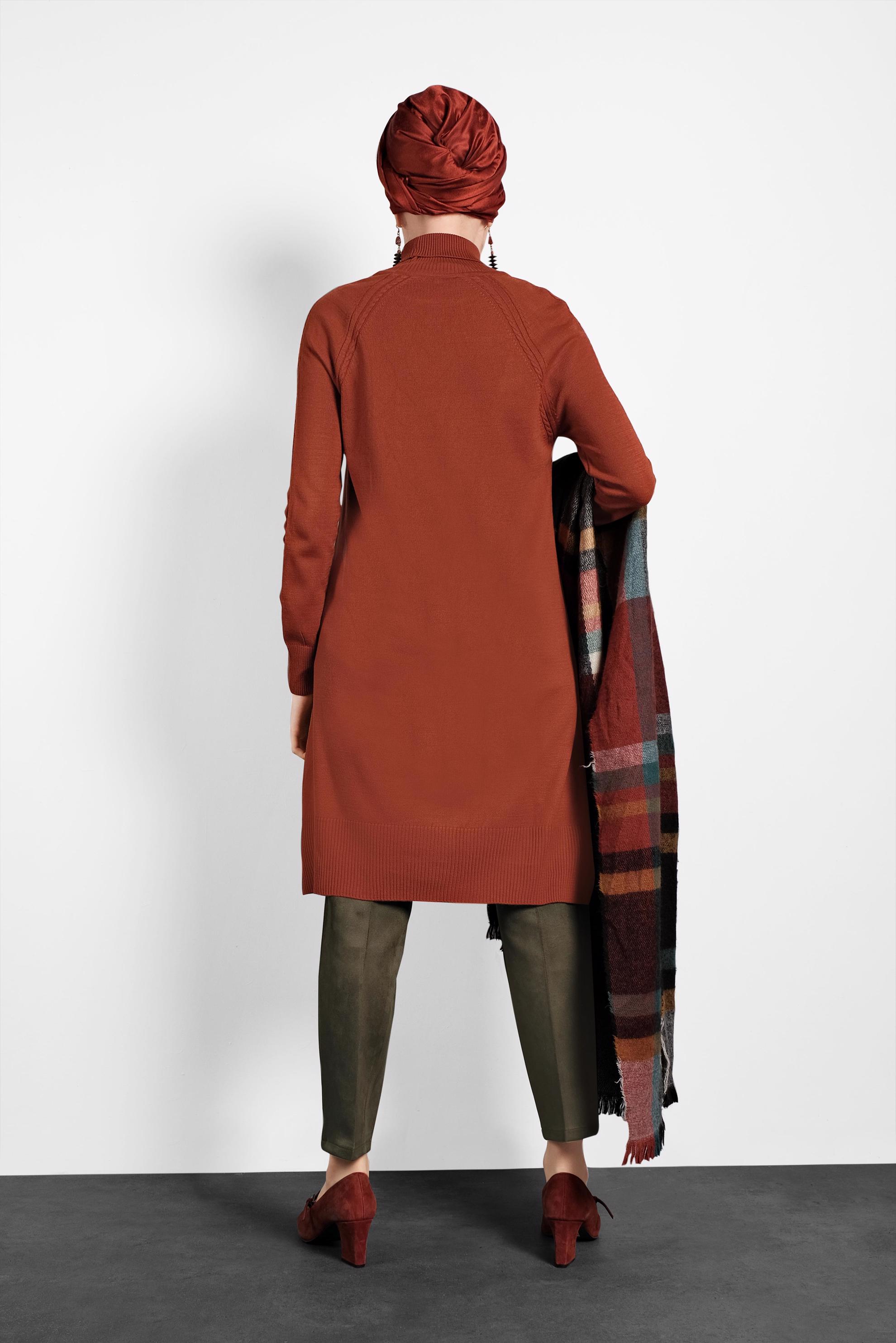 Tesettür giyim HAKİ YÜKSEK BEL SÜET PANTOLON 70032