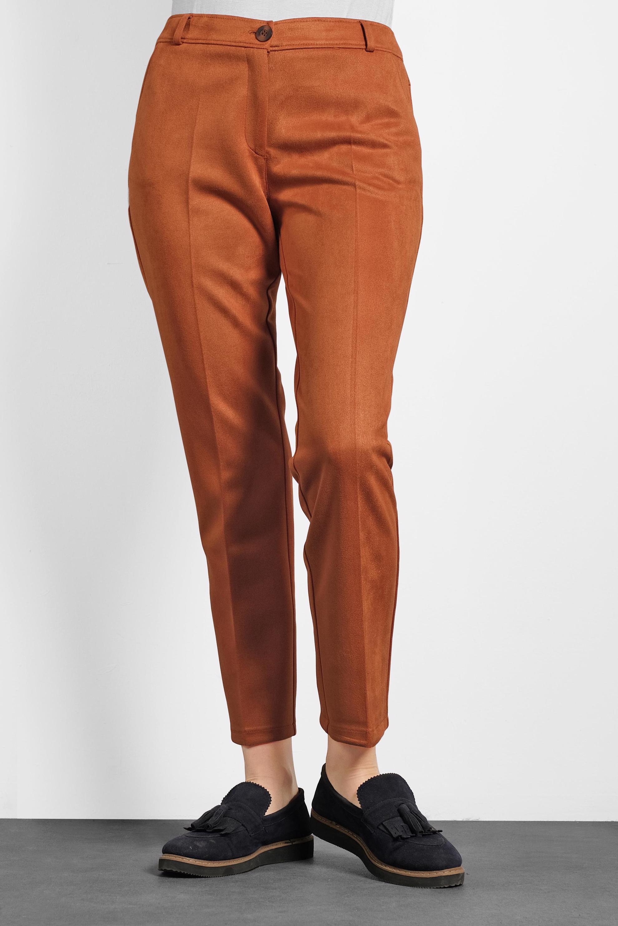 Tesettür giyim TURUNCU YÜKSEK BEL SÜET PANTOLON 70032