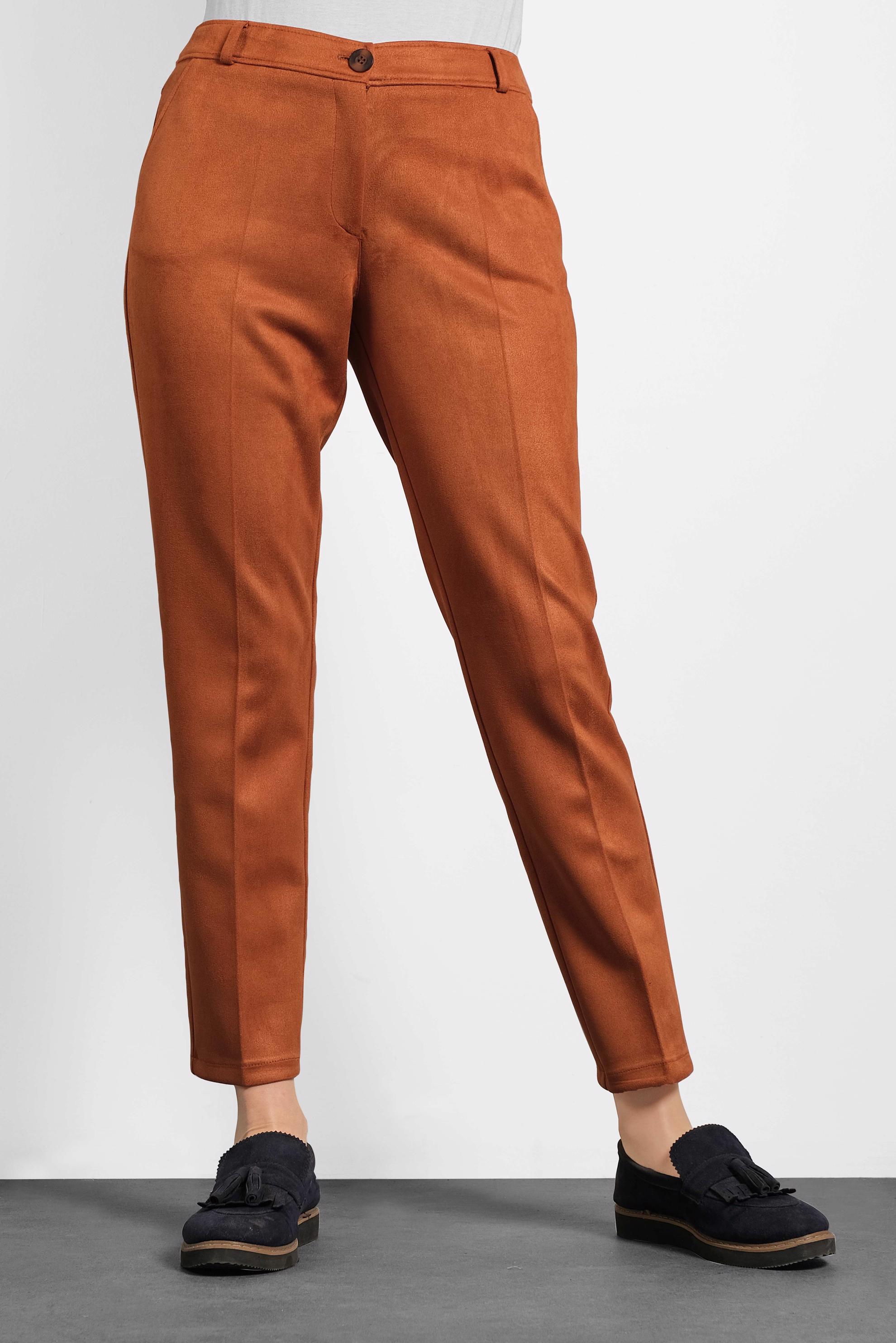 Tesettür giyim TURUNCU YÜKSEK BEL SÜET PANTOLON 70032