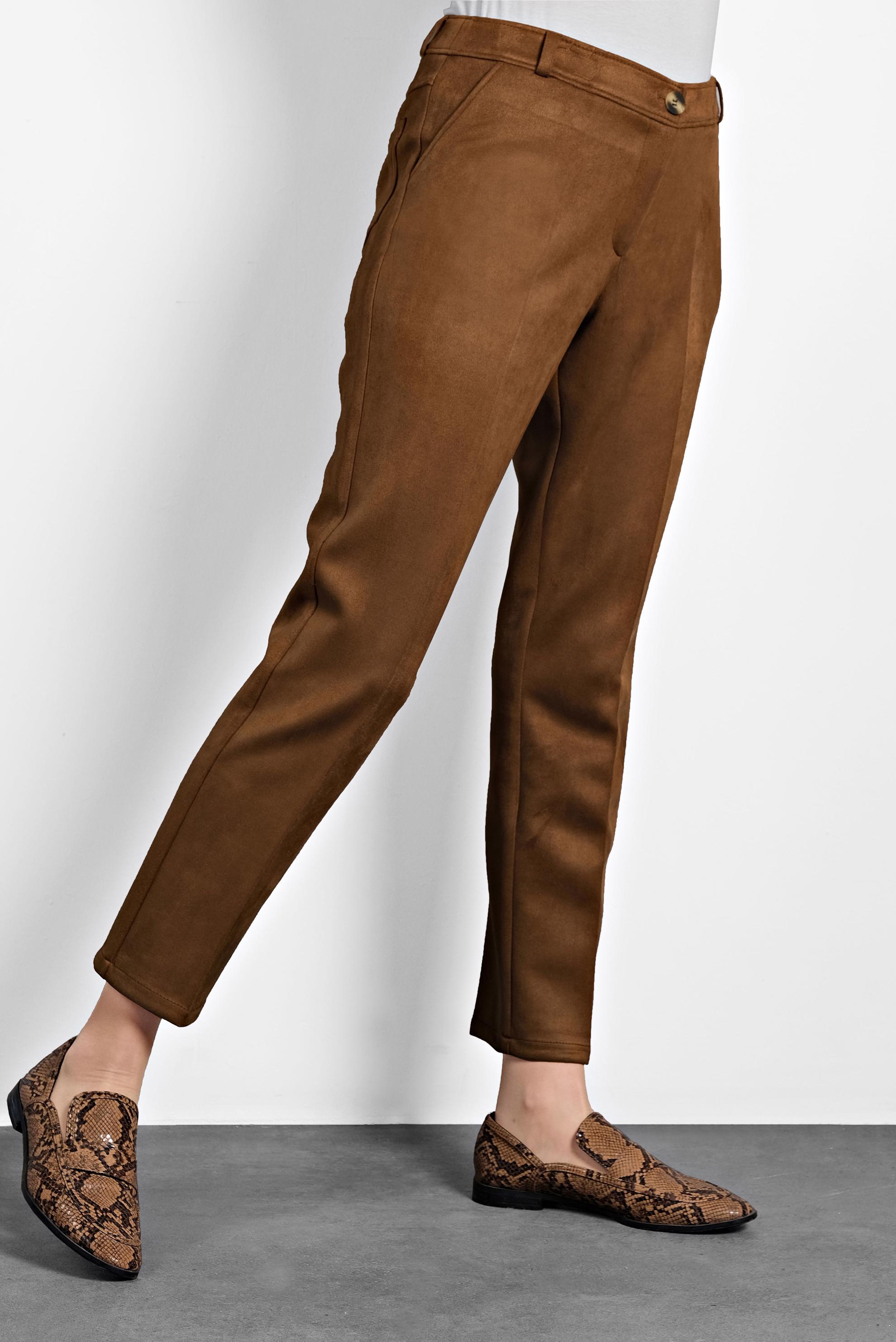 Tesettür giyim KAHVE YÜKSEK BEL SÜET PANTOLON 70032