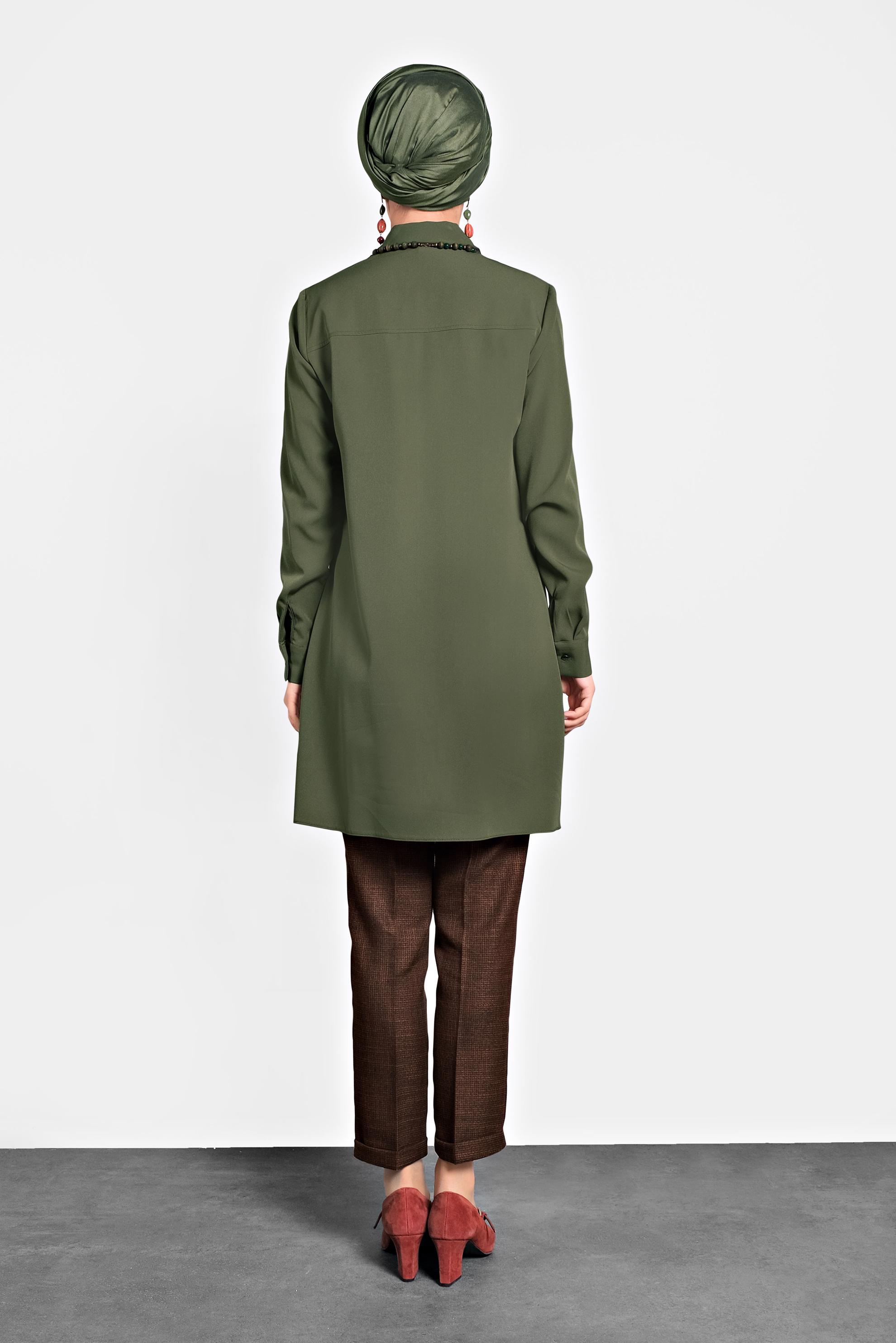 Tesettür giyim TURUNCU ARA BEL BORU PAÇA PANTOLON 70011-1