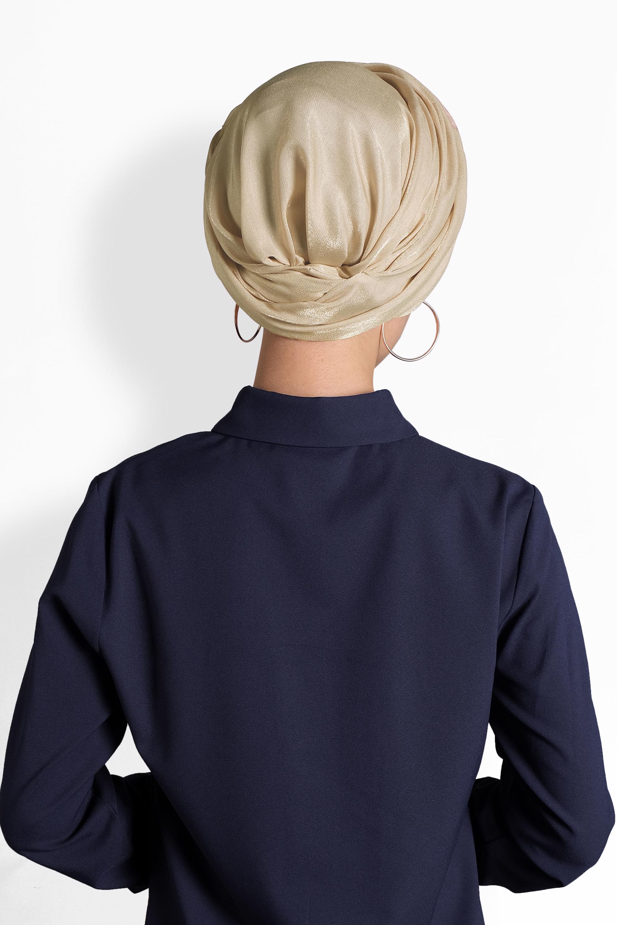 Tesettür giyim ALTIN ALVİNA TÜLLÜ TAŞLI ŞAL 8000 