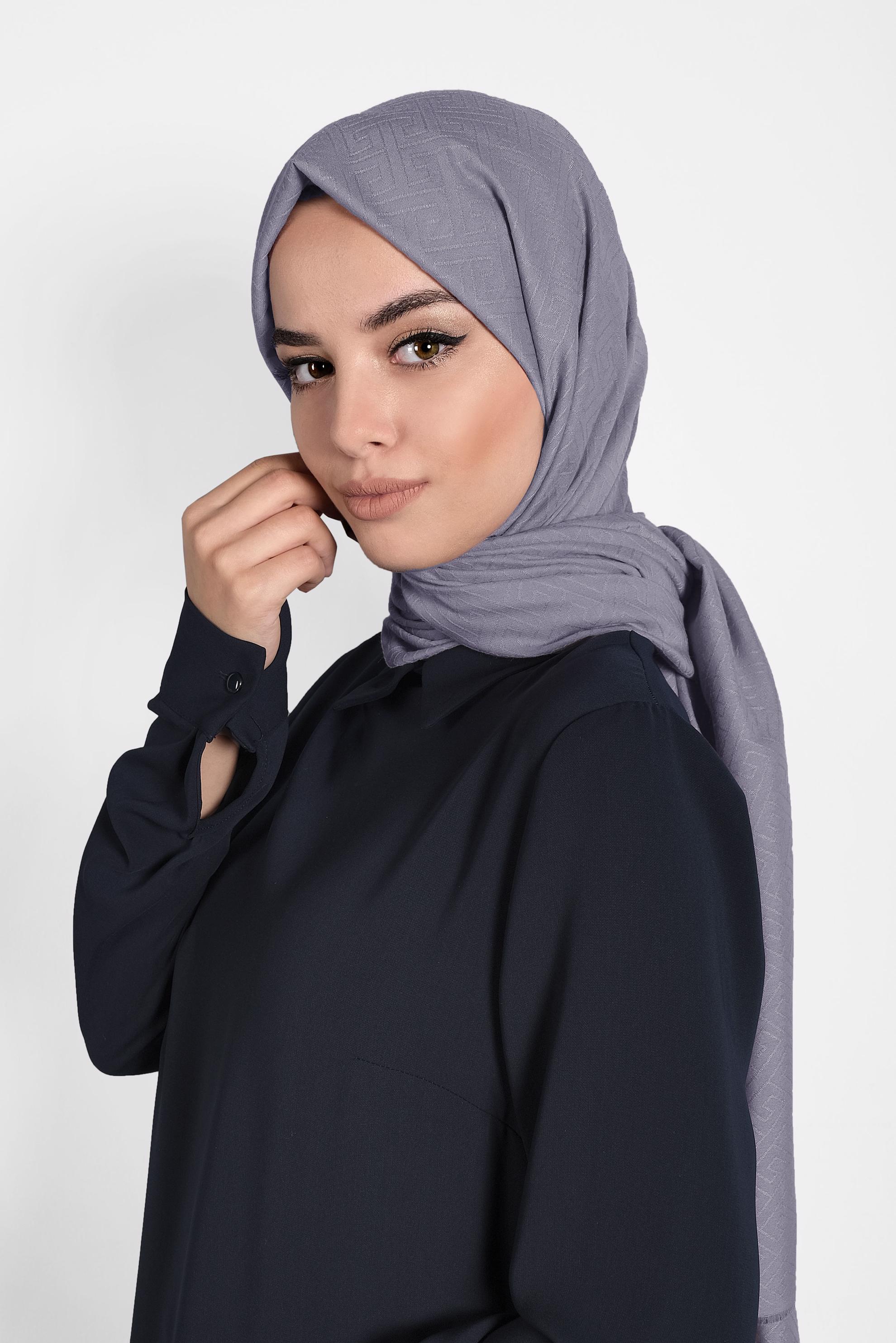 Tesettür giyim MOR ÇİZGİLİ PAMUK ŞAL 8001 