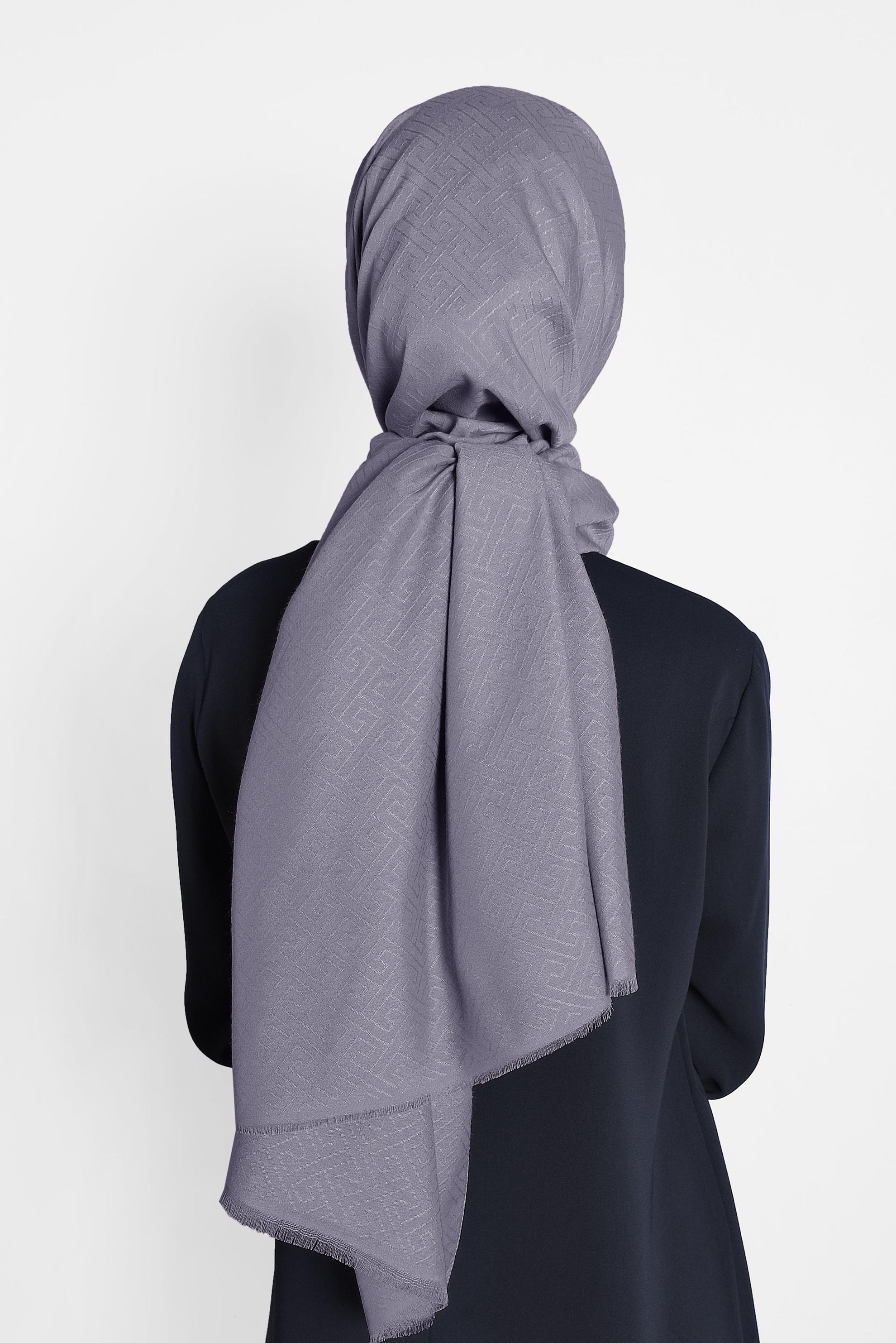 Tesettür giyim MOR ÇİZGİLİ PAMUK ŞAL 8001 