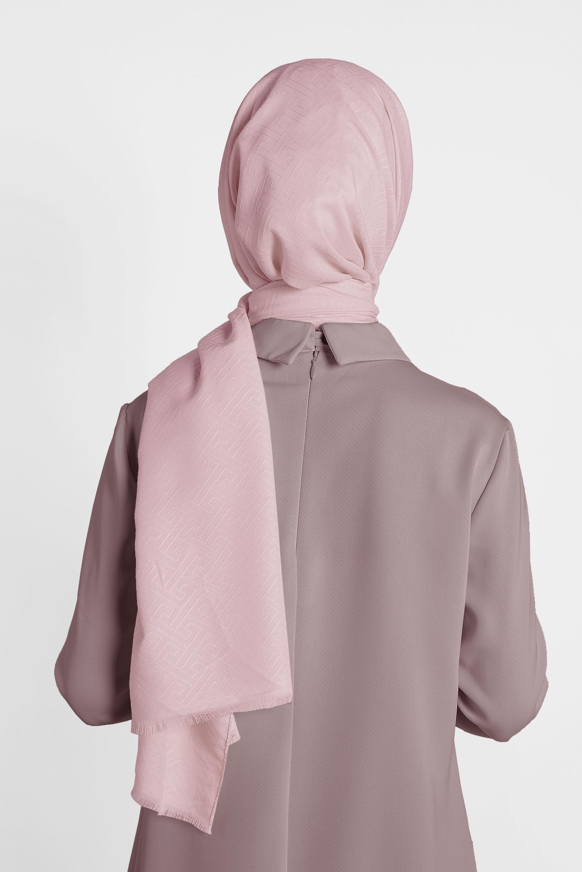 Tesettür giyim PUDRA ÇİZGİLİ PAMUK ŞAL 8001 