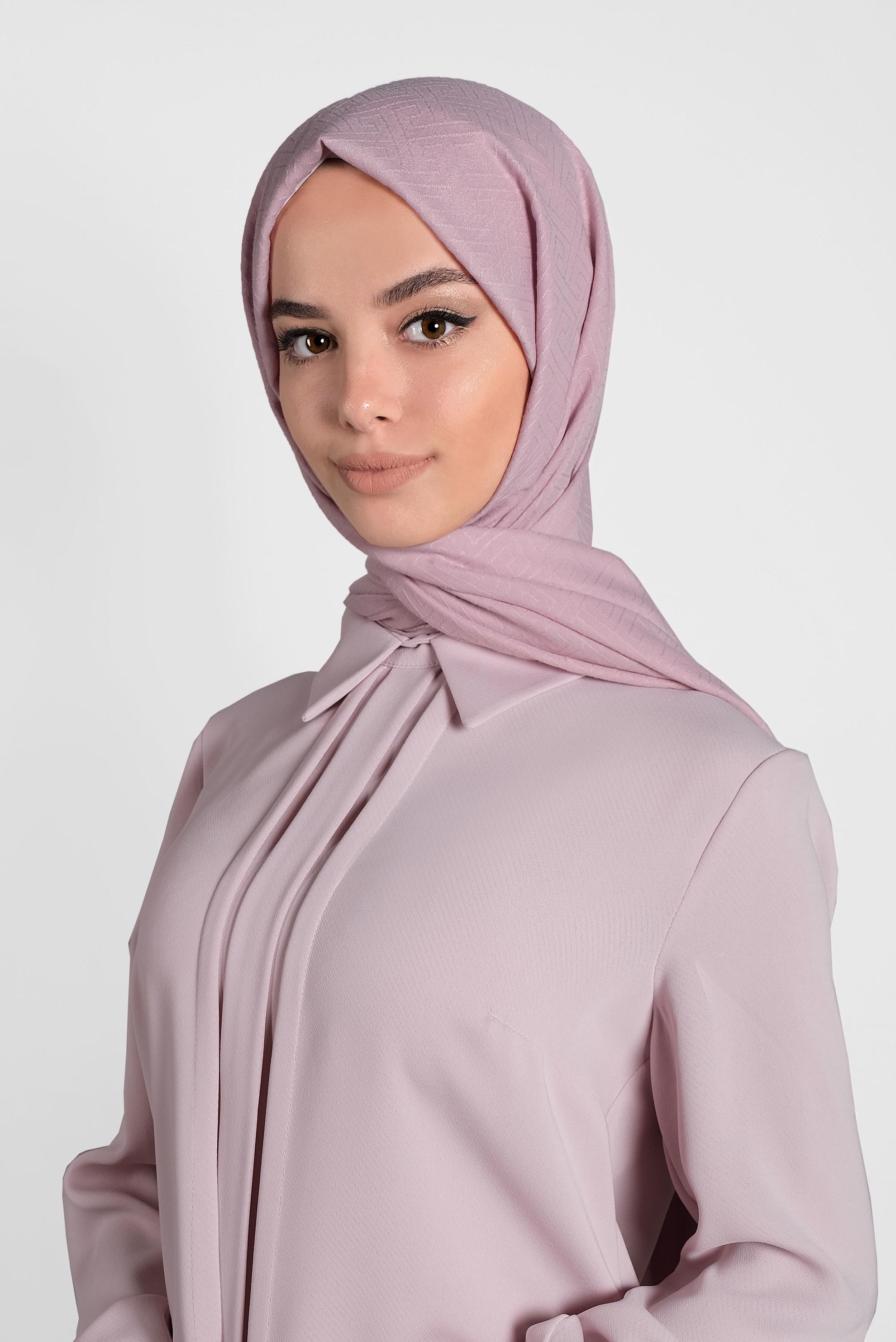 Tesettür giyim PUDRA ÇİZGİLİ PAMUK ŞAL 8001 