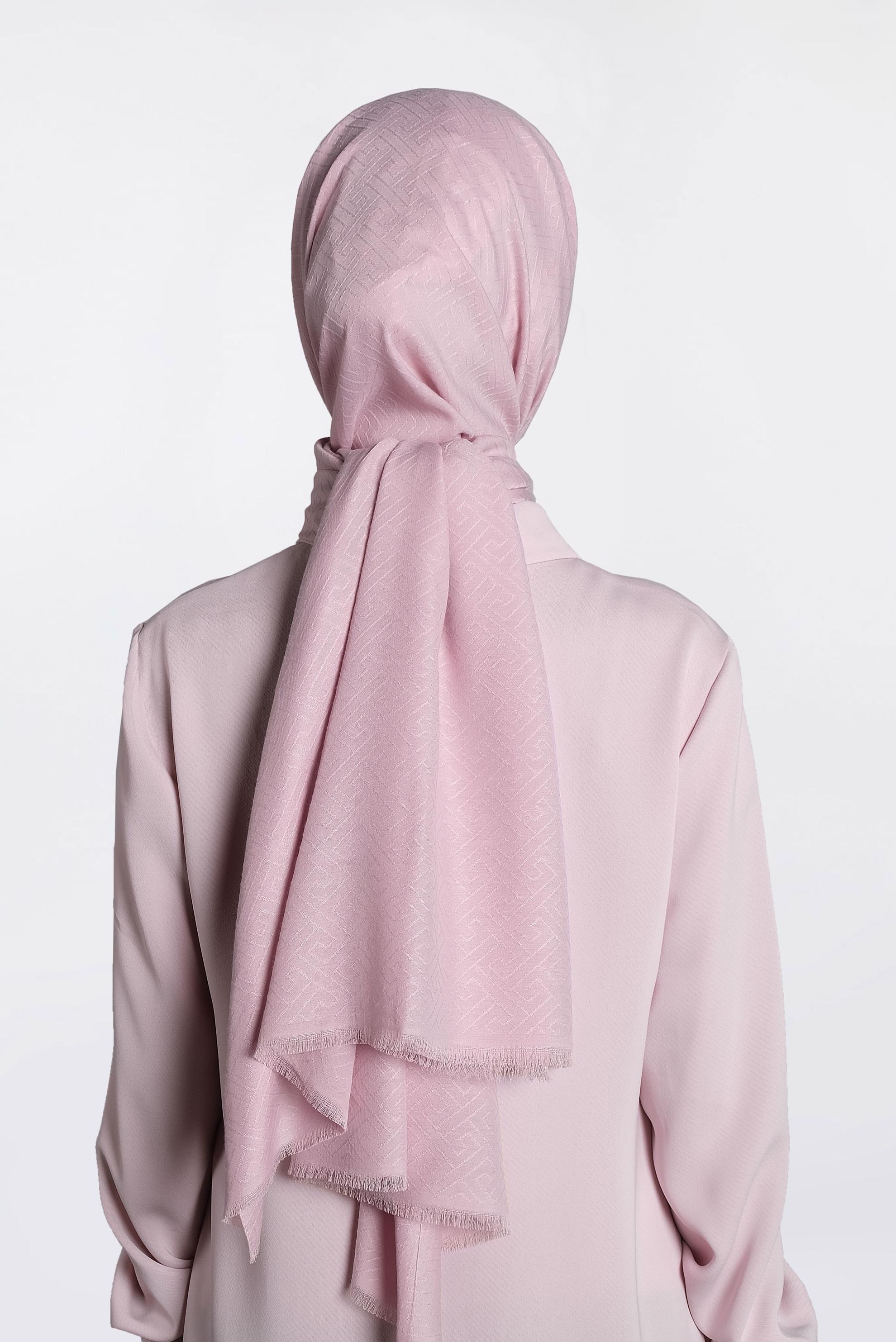 Tesettür giyim PUDRA ÇİZGİLİ PAMUK ŞAL 8001 