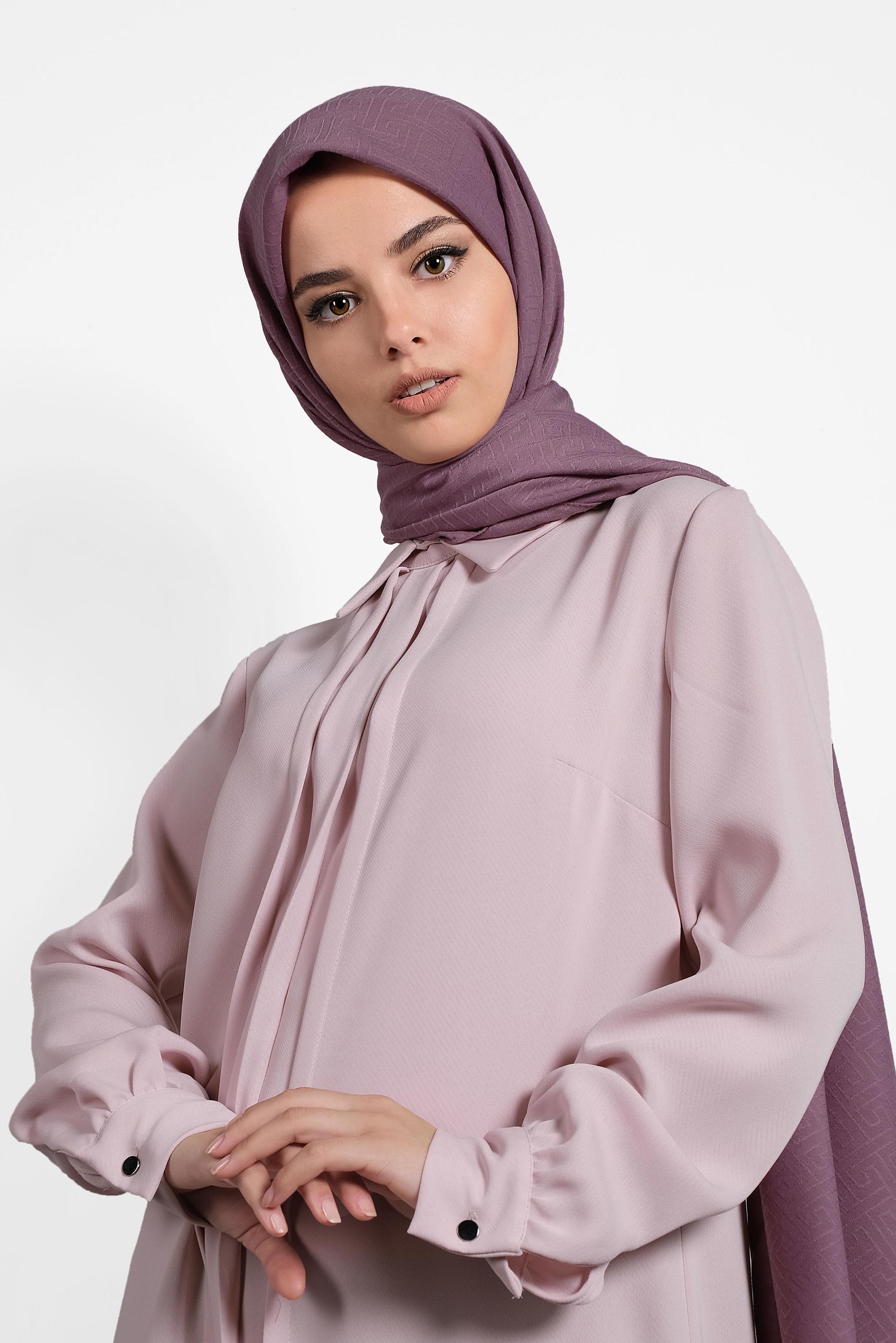 Tesettür giyim PEMBE ÇİZGİLİ PAMUK ŞAL 8001 