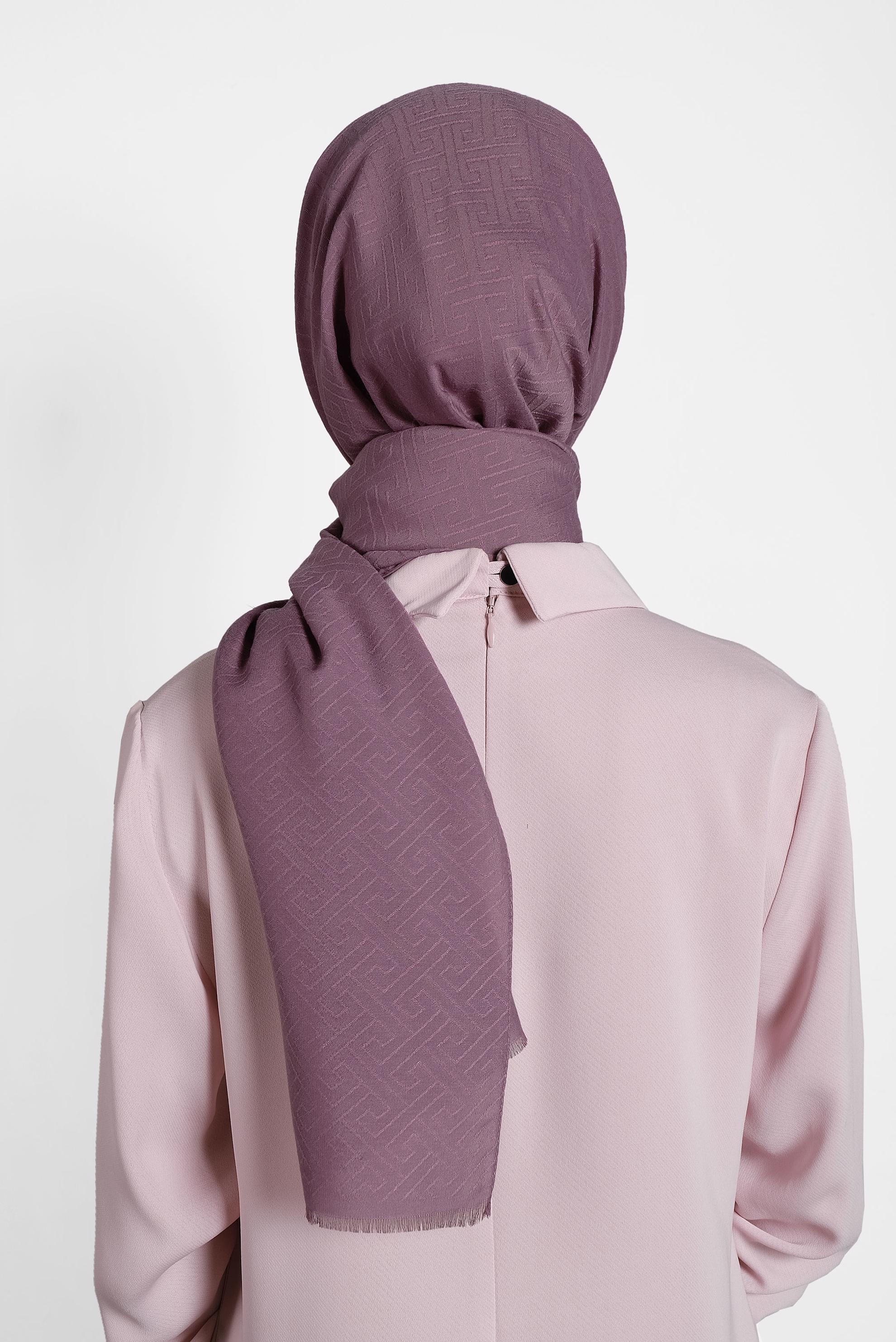 Tesettür giyim PEMBE ÇİZGİLİ PAMUK ŞAL 8001 