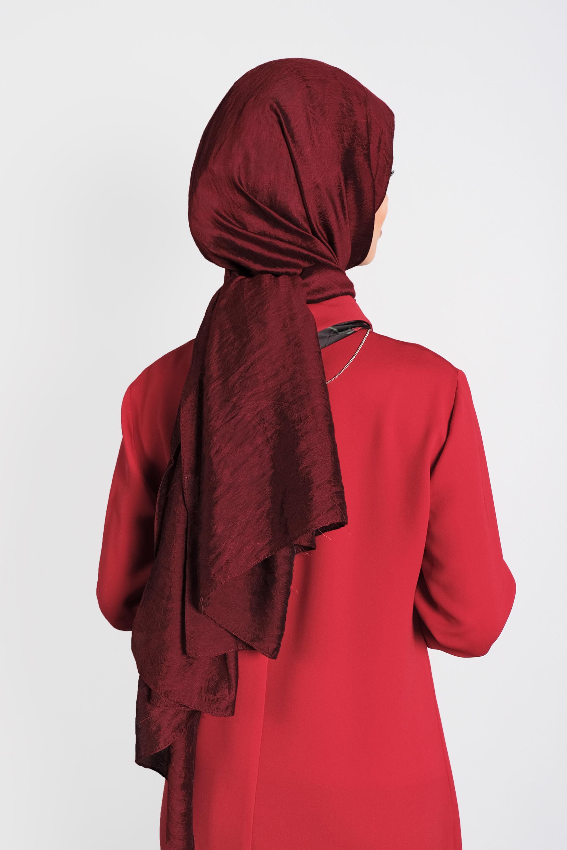 Tesettür giyim BORDO ALVİNA JAKARLI MİLANO ŞAL 8002  