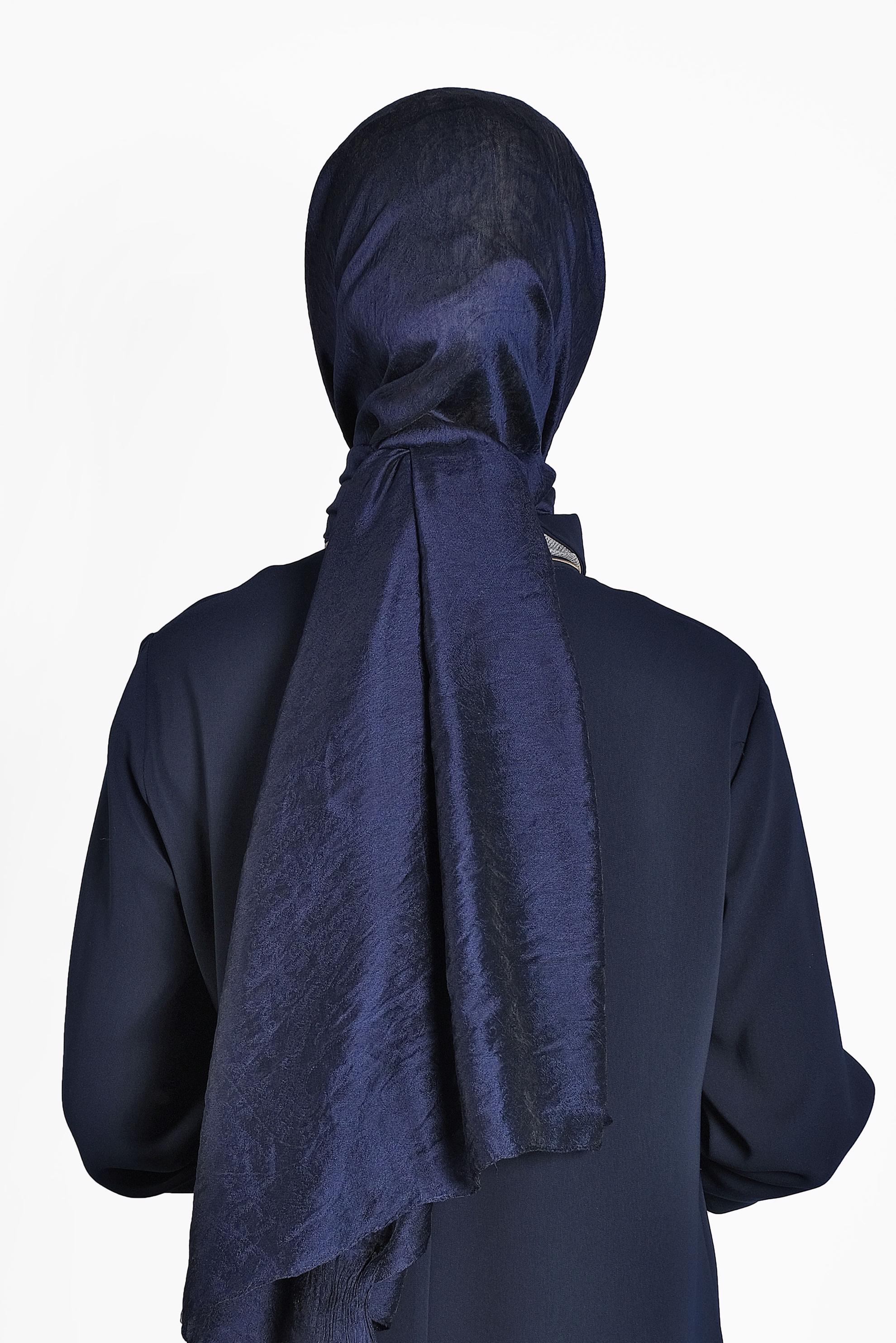 Tesettür giyim LACİVERT ALVİNA JAKARLI MİLANO ŞAL 8002  