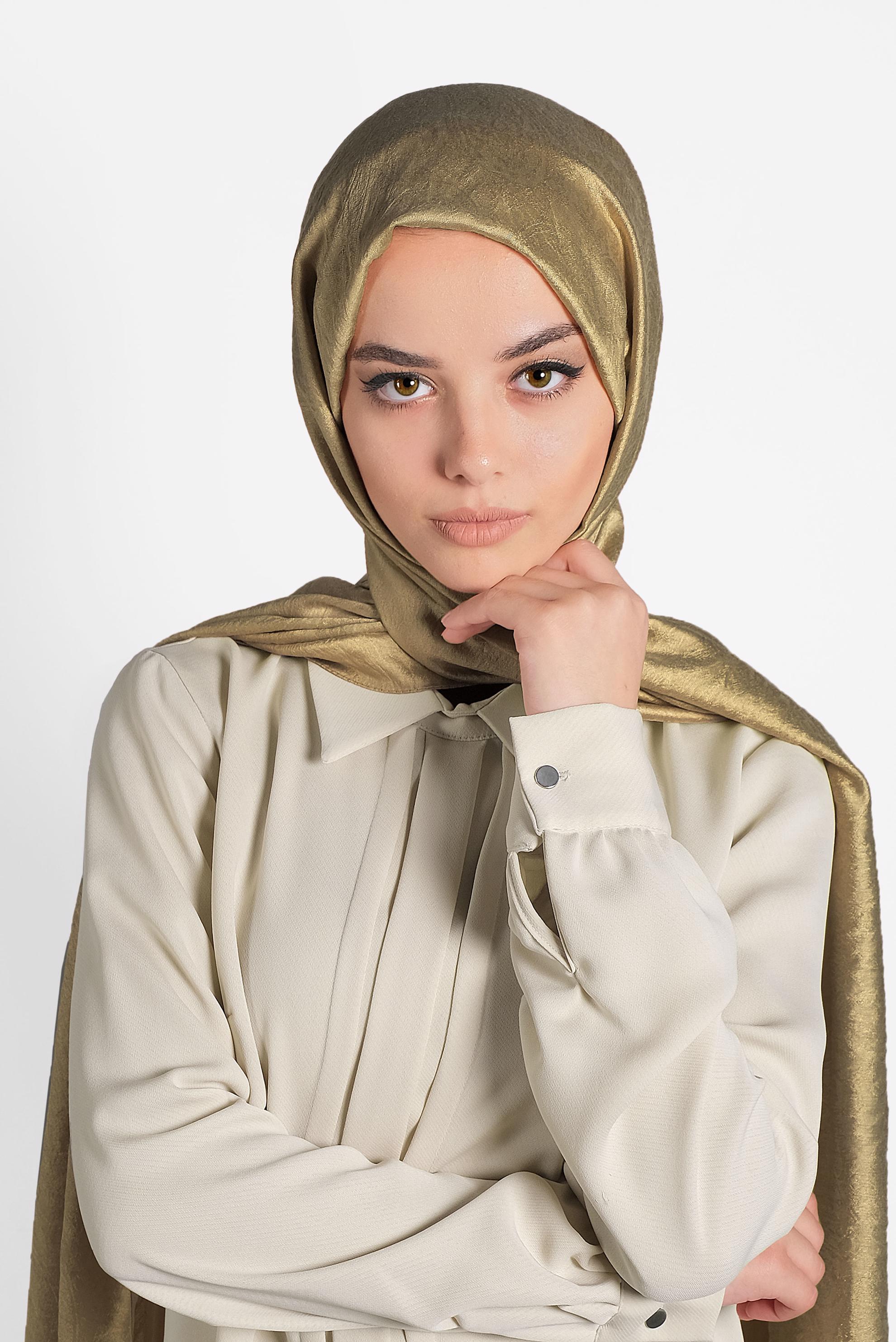 Tesettür giyim ALTIN ALVİNA JAKARLI MİLANO ŞAL 8002  