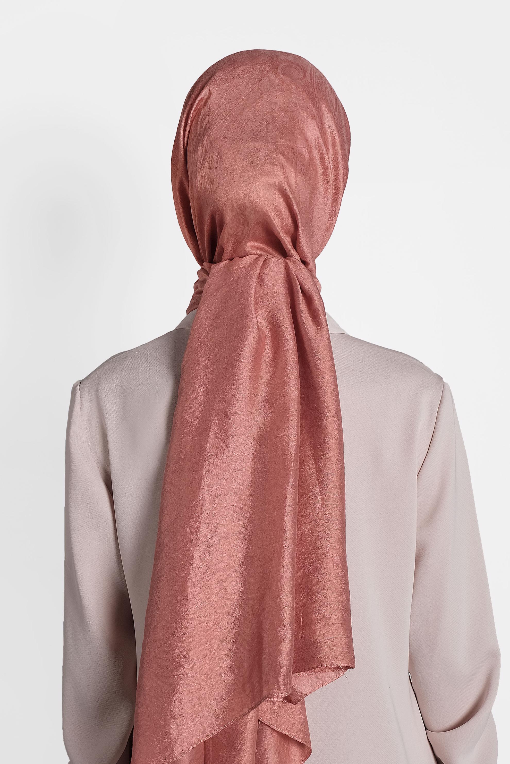 Tesettür giyim TURUNCU ALVİNA JAKARLI MİLANO ŞAL 8002  