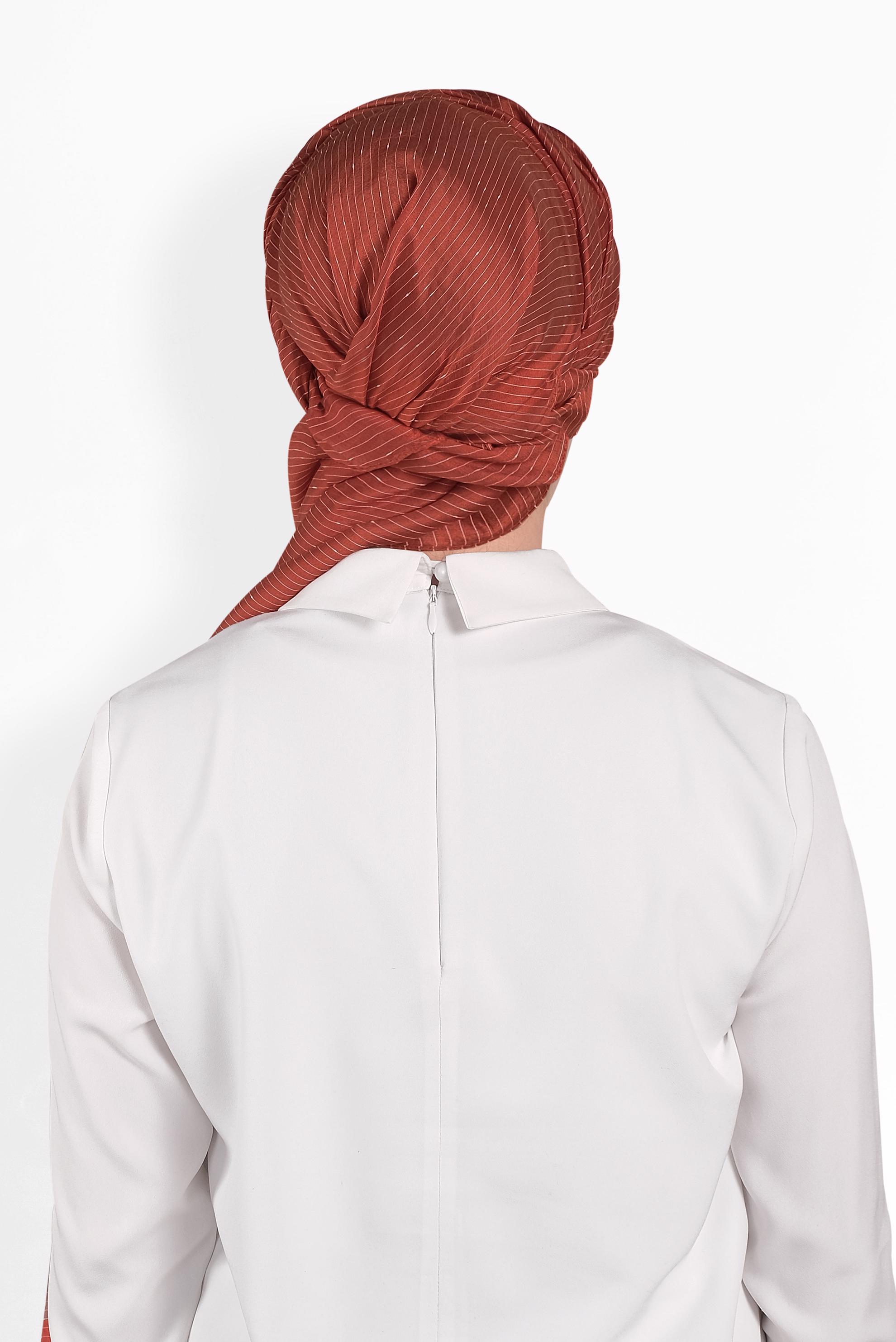 Tesettür giyim TURUNCU ALVİNA NOPE ŞAL 8010 