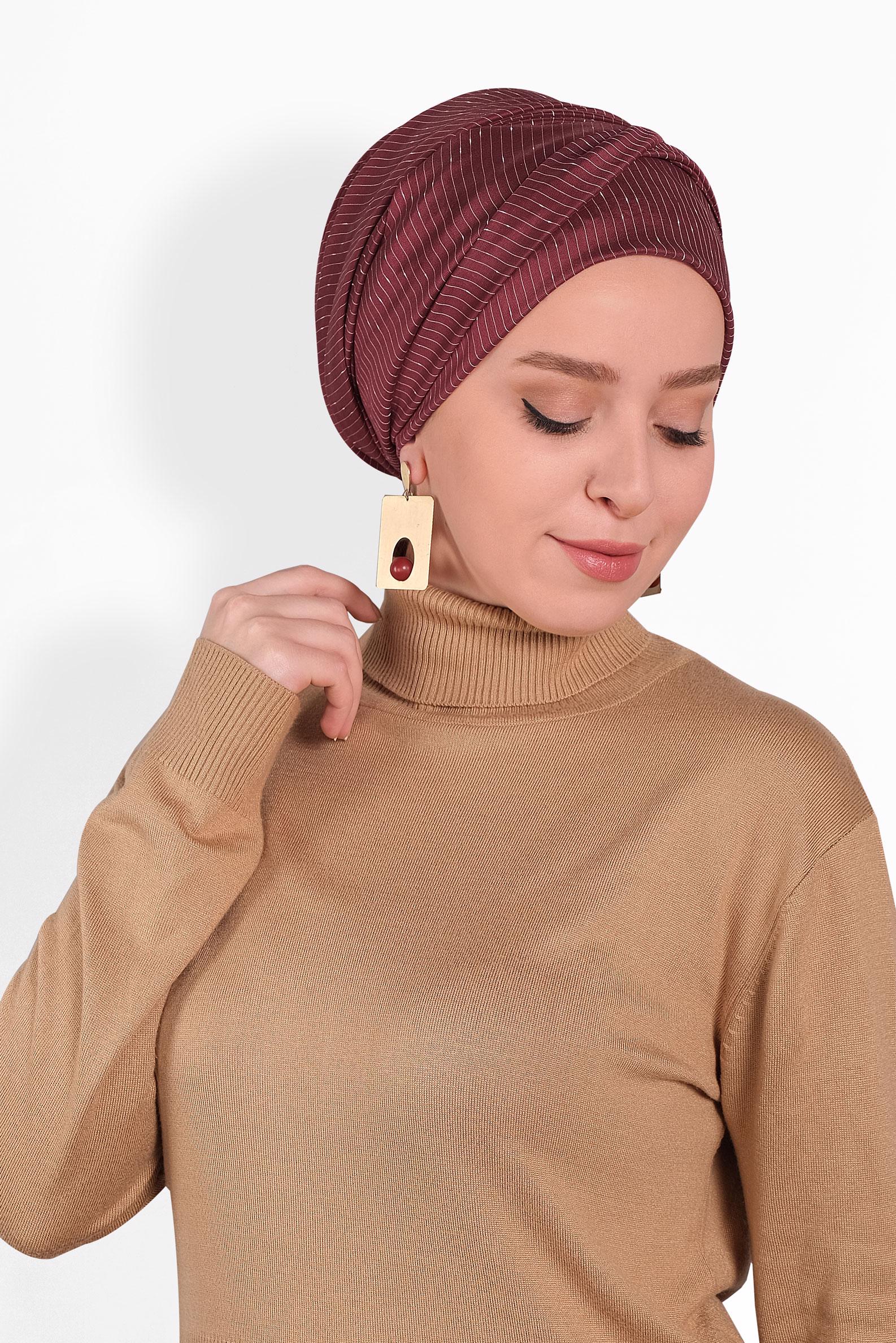 Tesettür giyim BORDO ALVİNA NOPE ŞAL 8010 