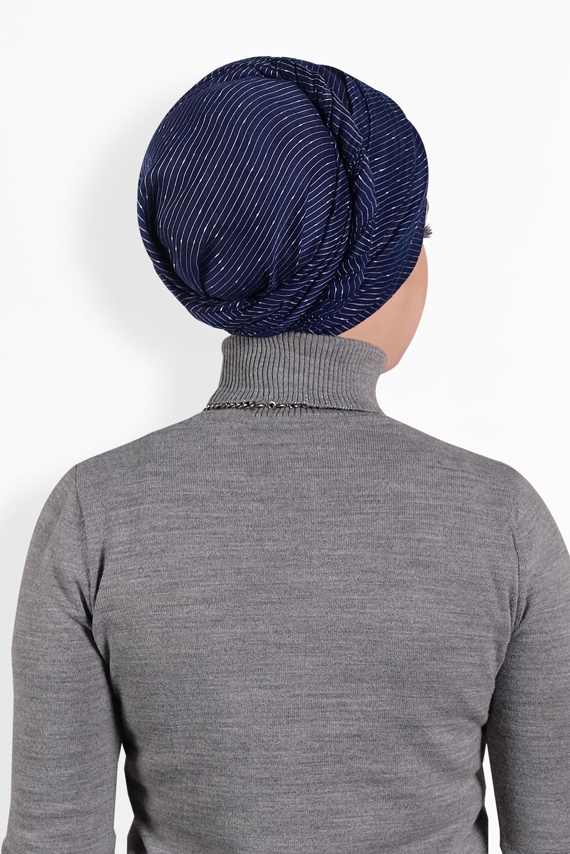 Tesettür giyim LACİVERT ALVİNA NOPE ŞAL 8010 