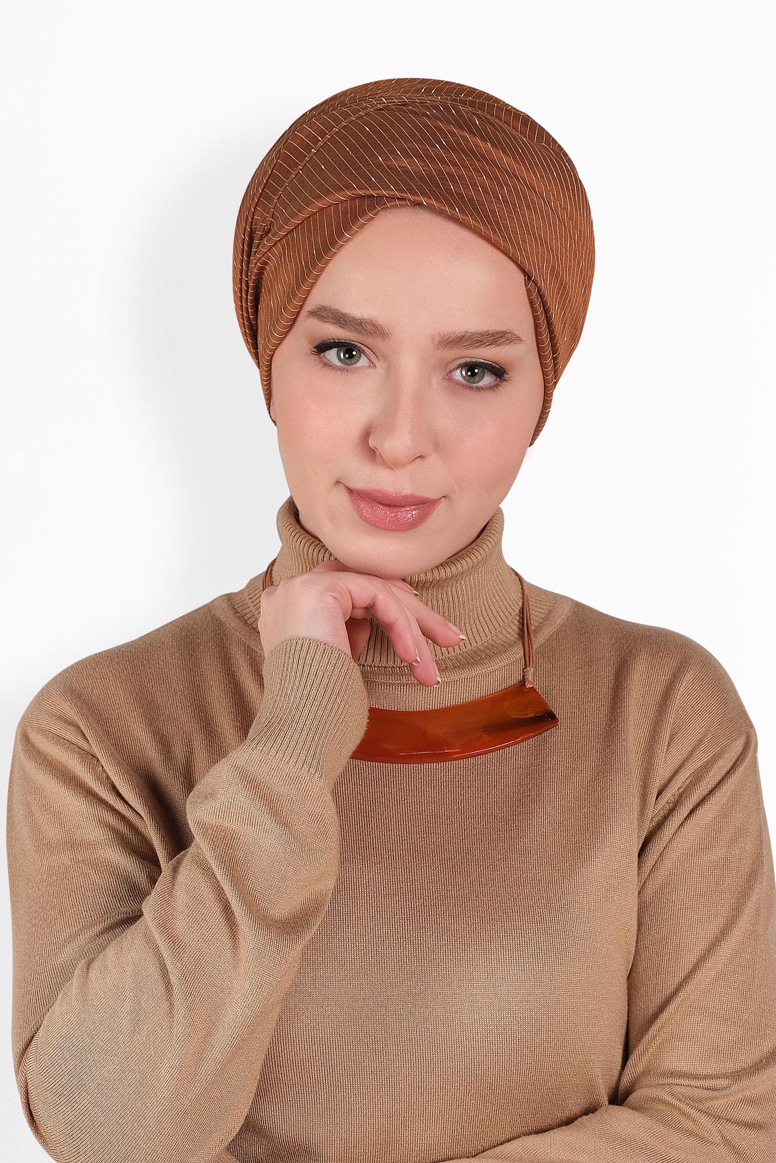 Tesettür giyim TABA ALVİNA NOPE ŞAL 8010 