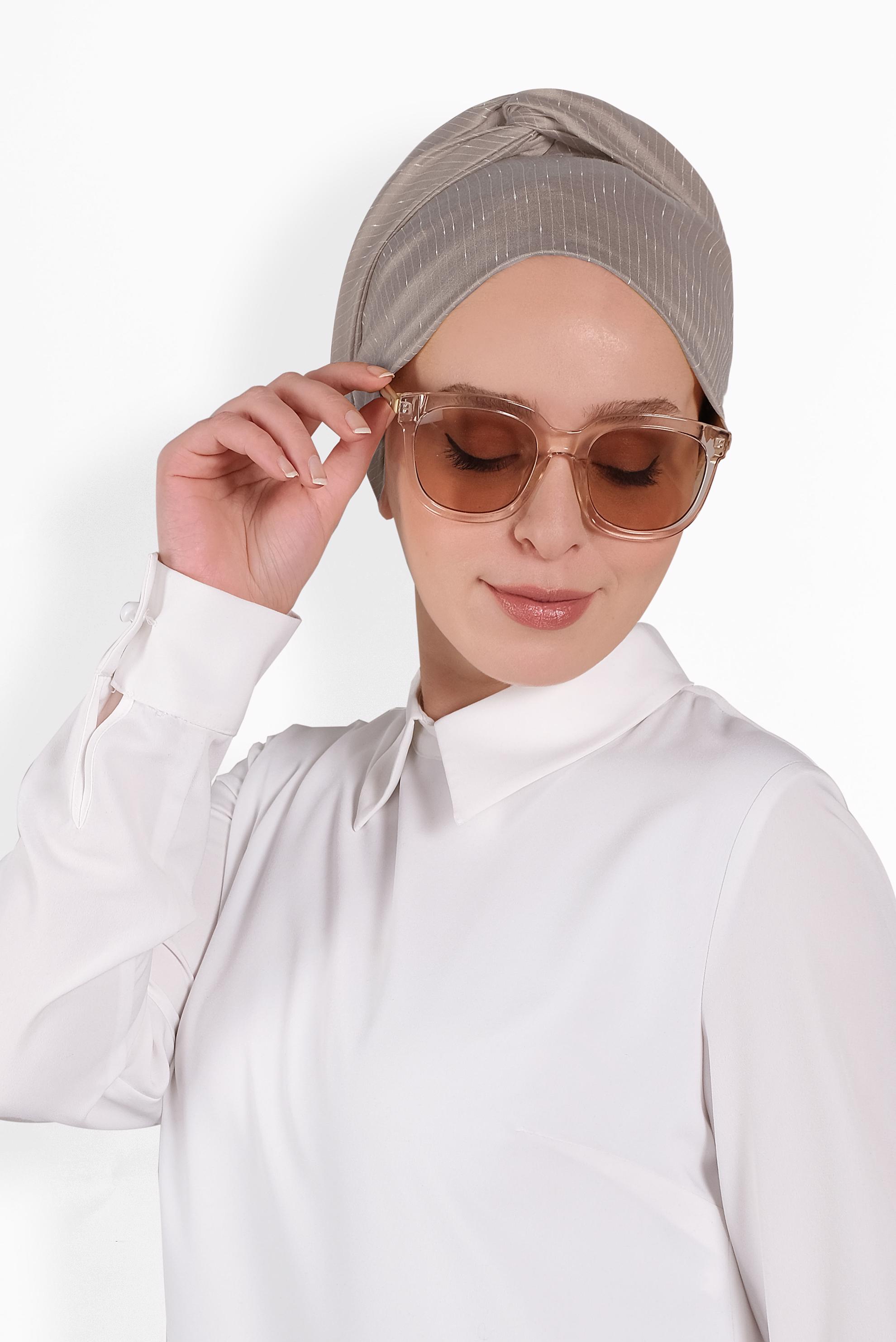 Tesettür giyim VİZON ALVİNA NOPE ŞAL 8010 