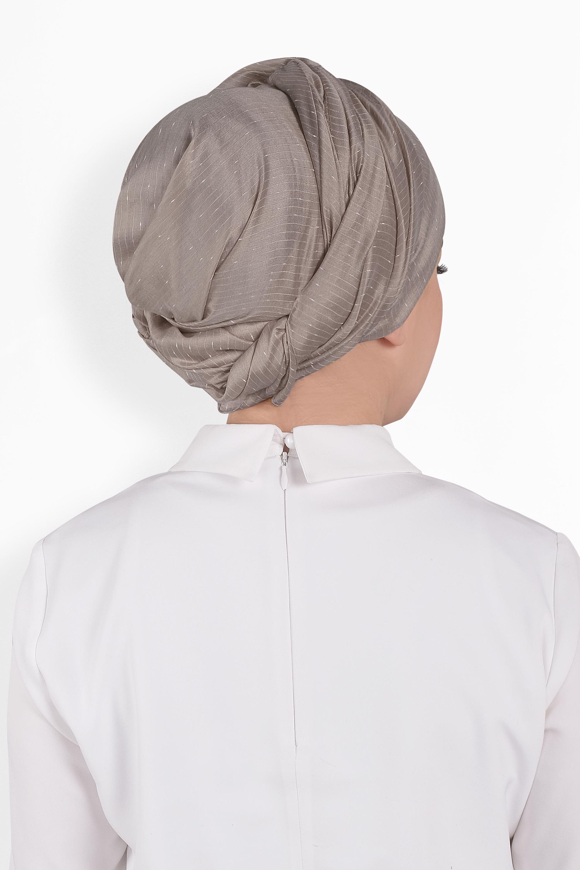 Tesettür giyim VİZON ALVİNA NOPE ŞAL 8010 