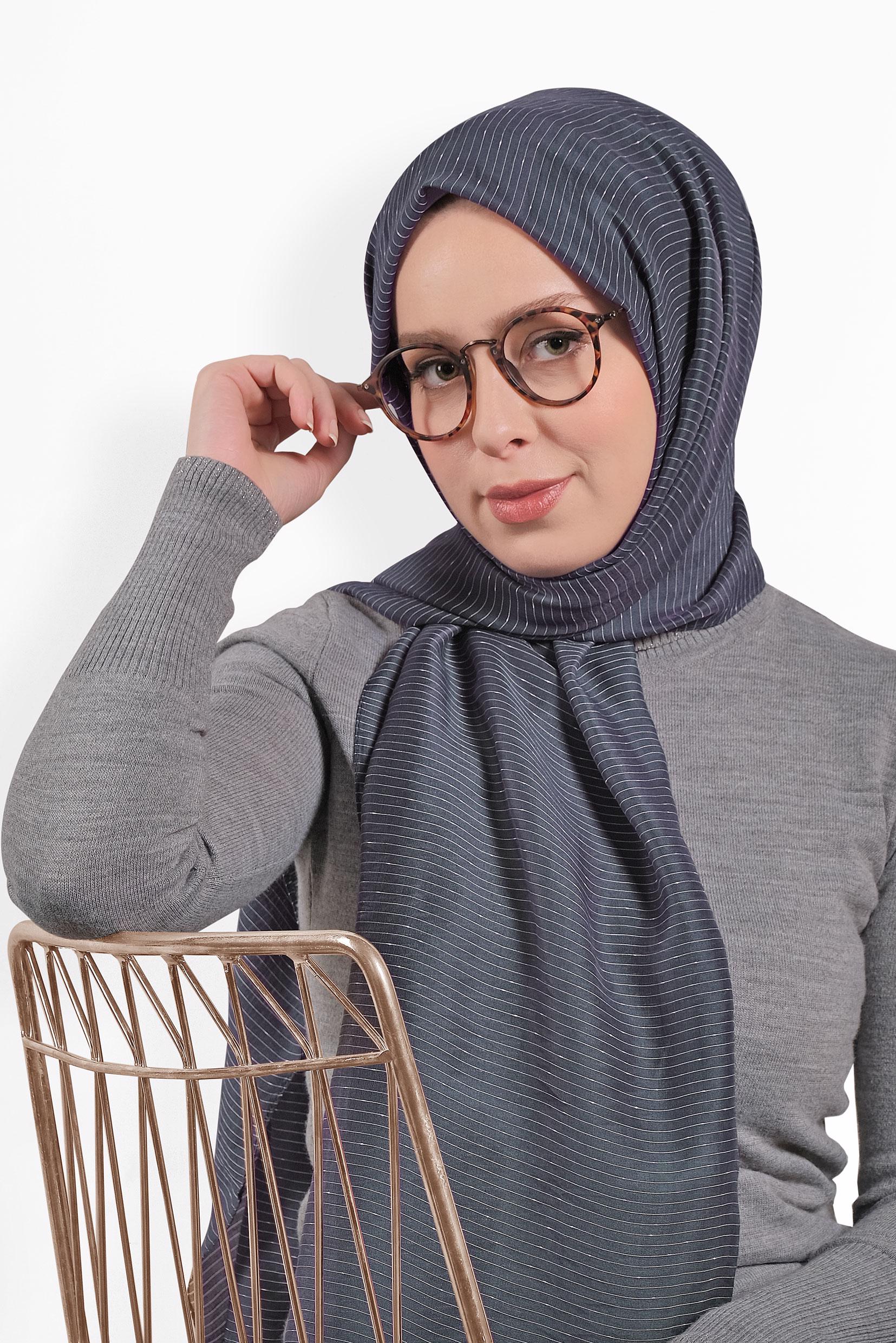 Tesettür giyim GRİ ALVİNA NOPE ŞAL 8010 