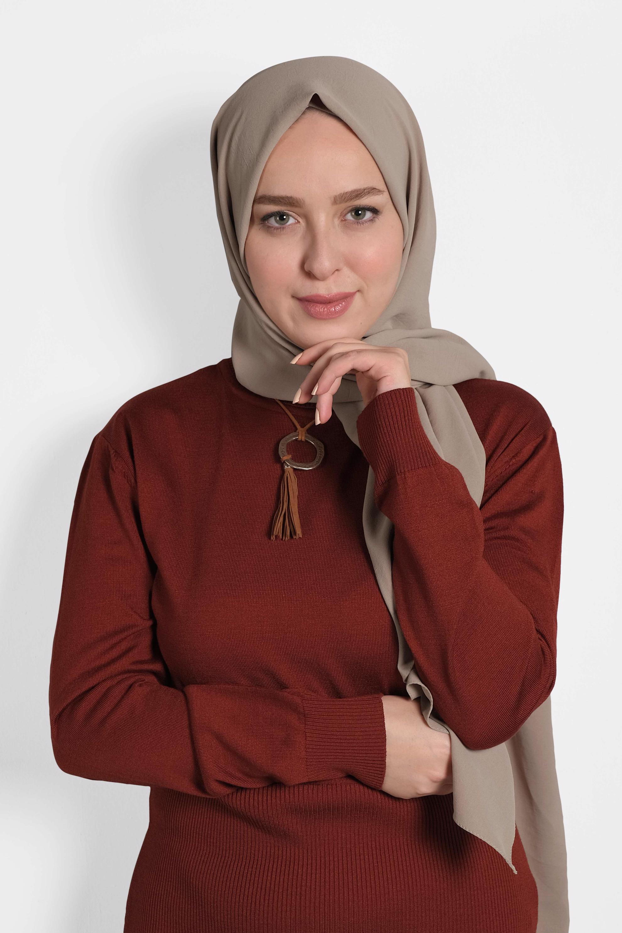 Tesettür giyim VİZON ALVİNA ARYA ŞAL 8011 