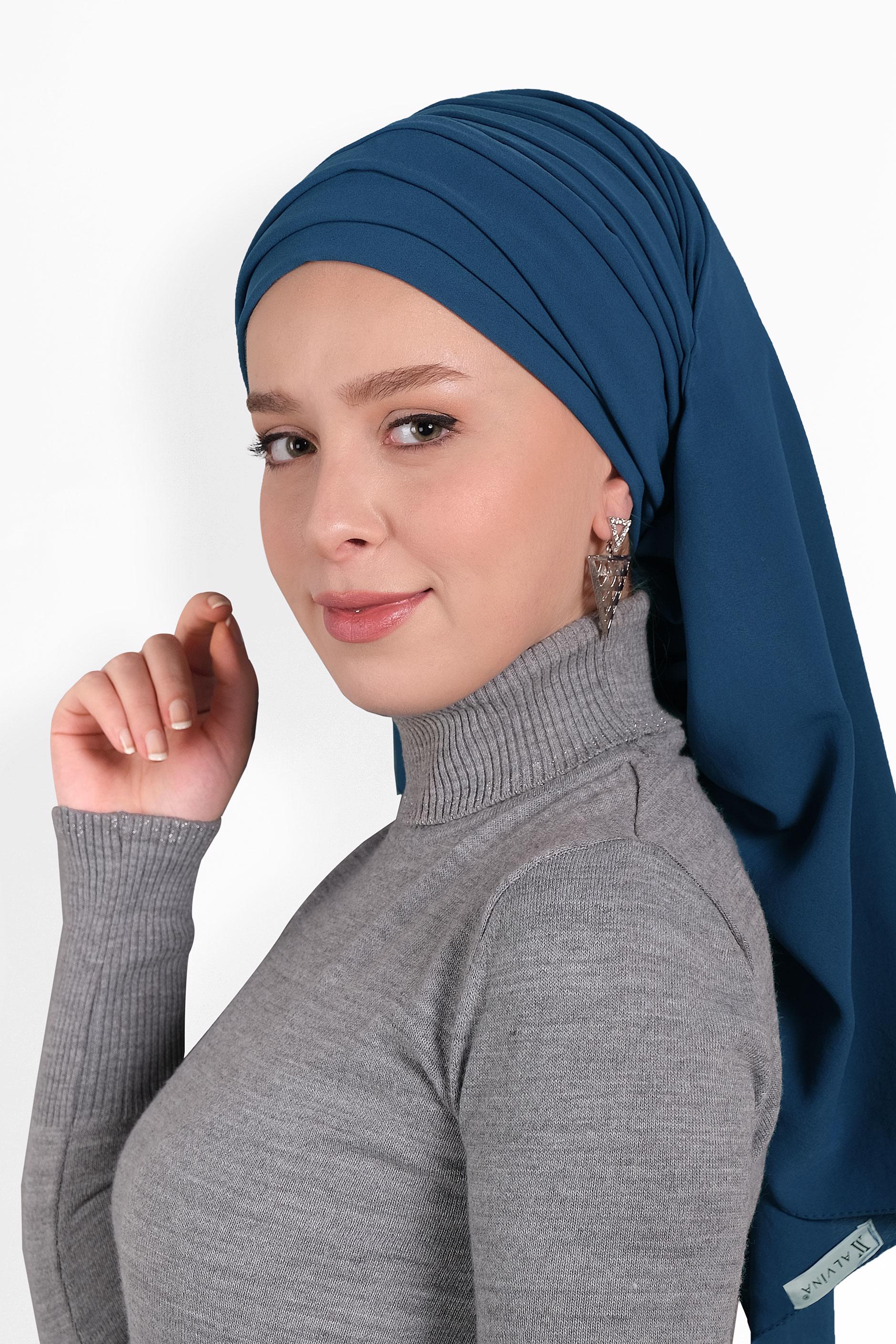 Tesettür giyim LACİVERT ALVİNA ARYA ŞAL 8011 