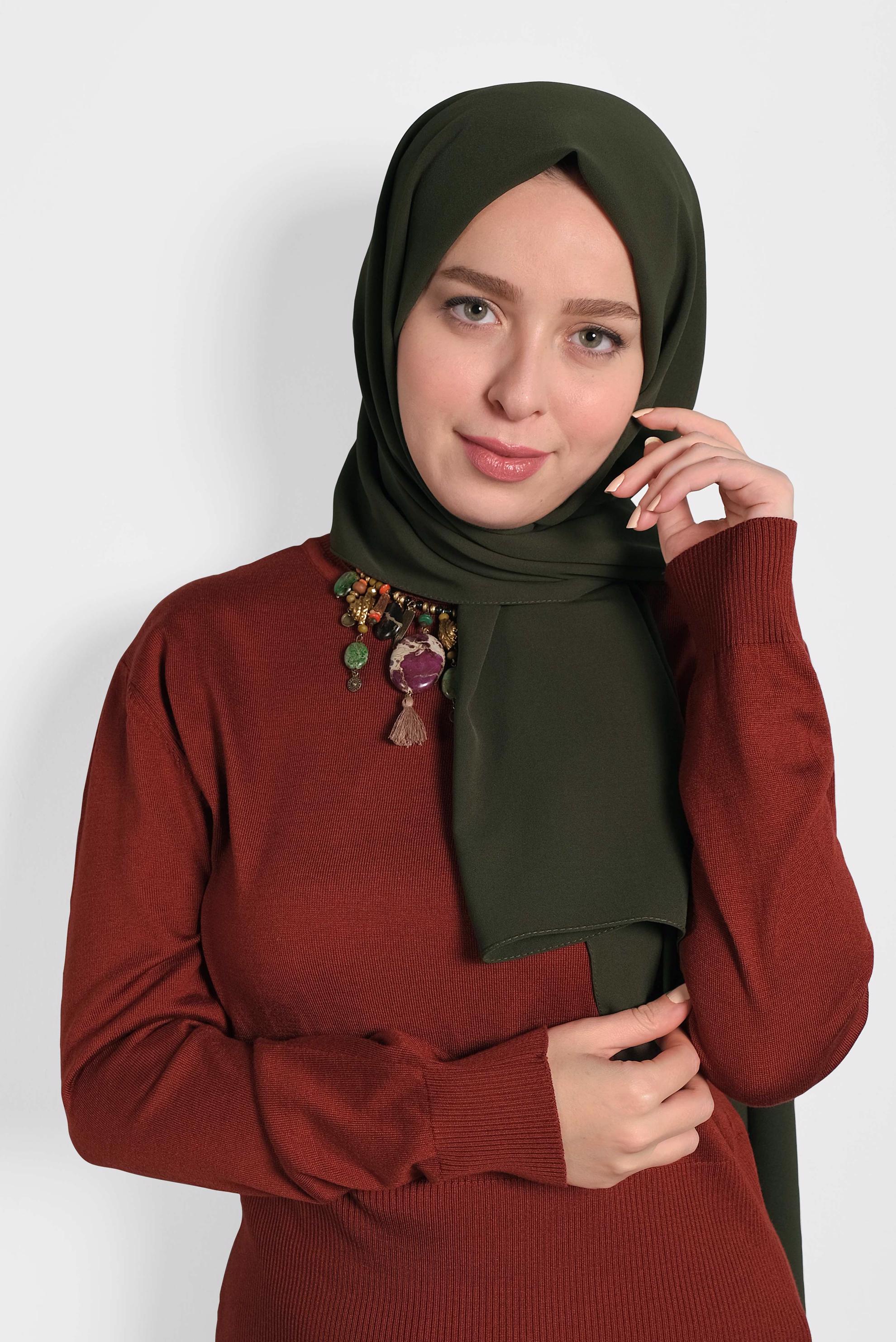 Tesettür giyim YEŞİL ALVİNA ARYA ŞAL 8011 