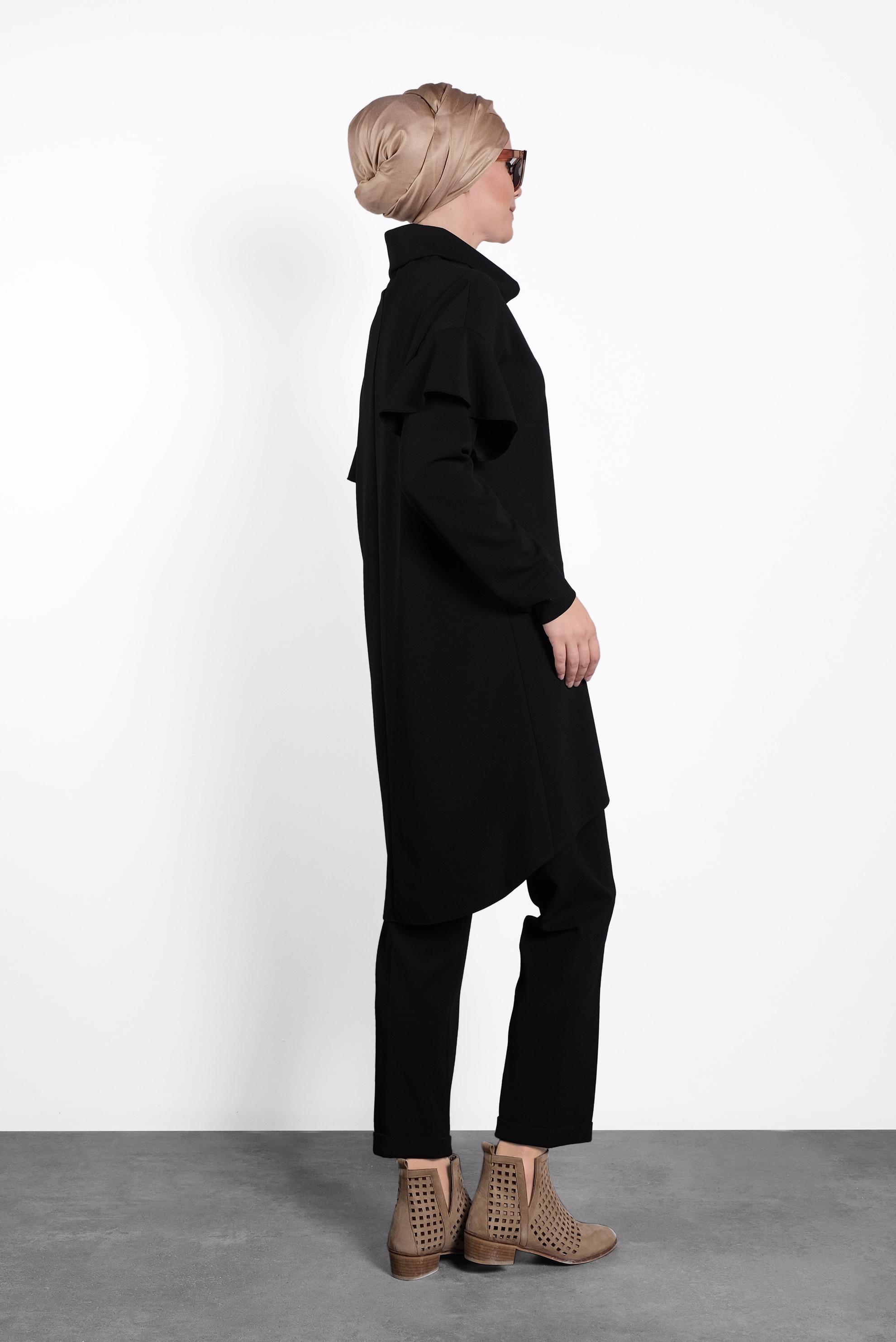 Hijab clothing BLACK FLOUNCE SUIT 40146 