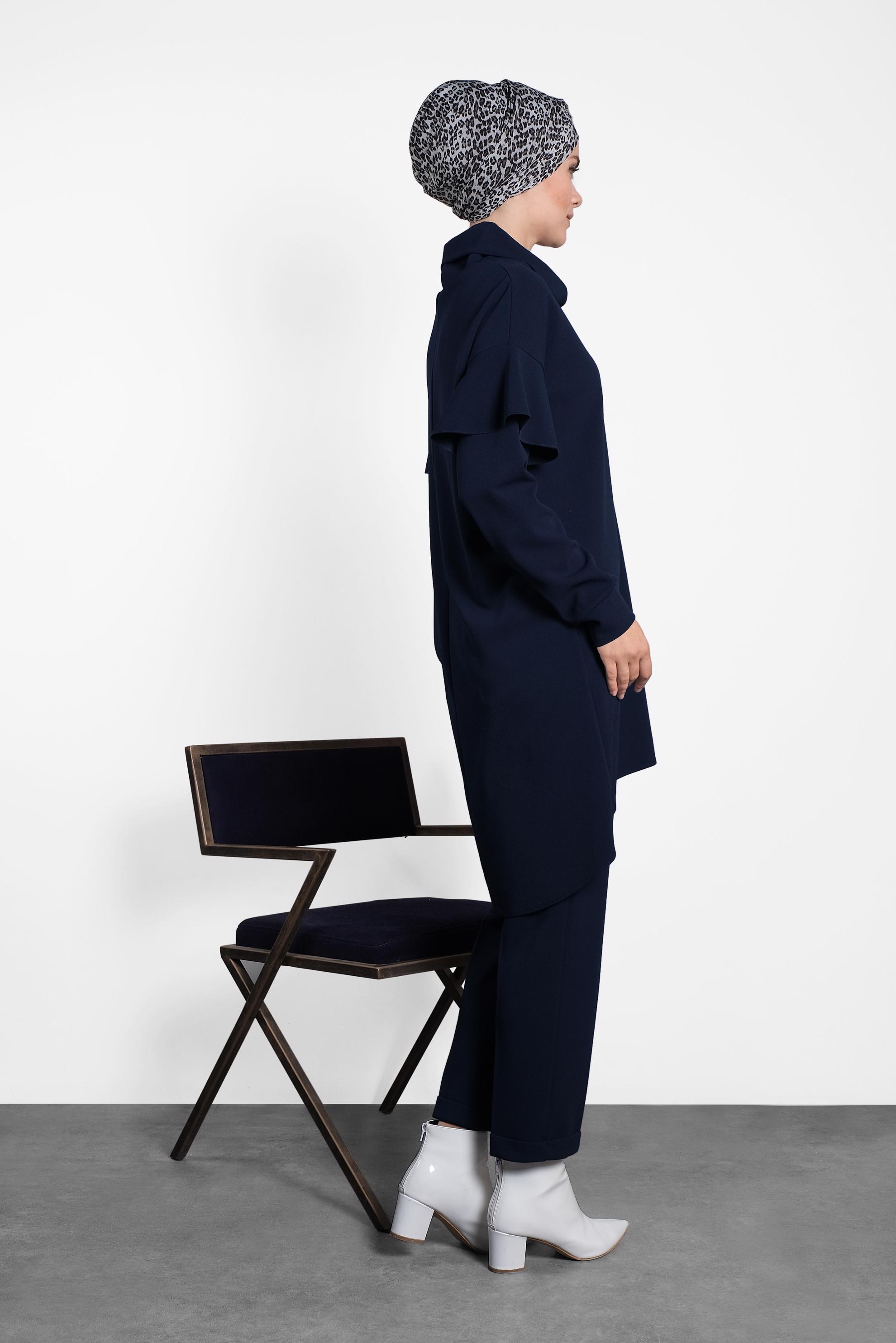 Hijab clothing NAVY BLUE FLOUNCE SUIT 40146 