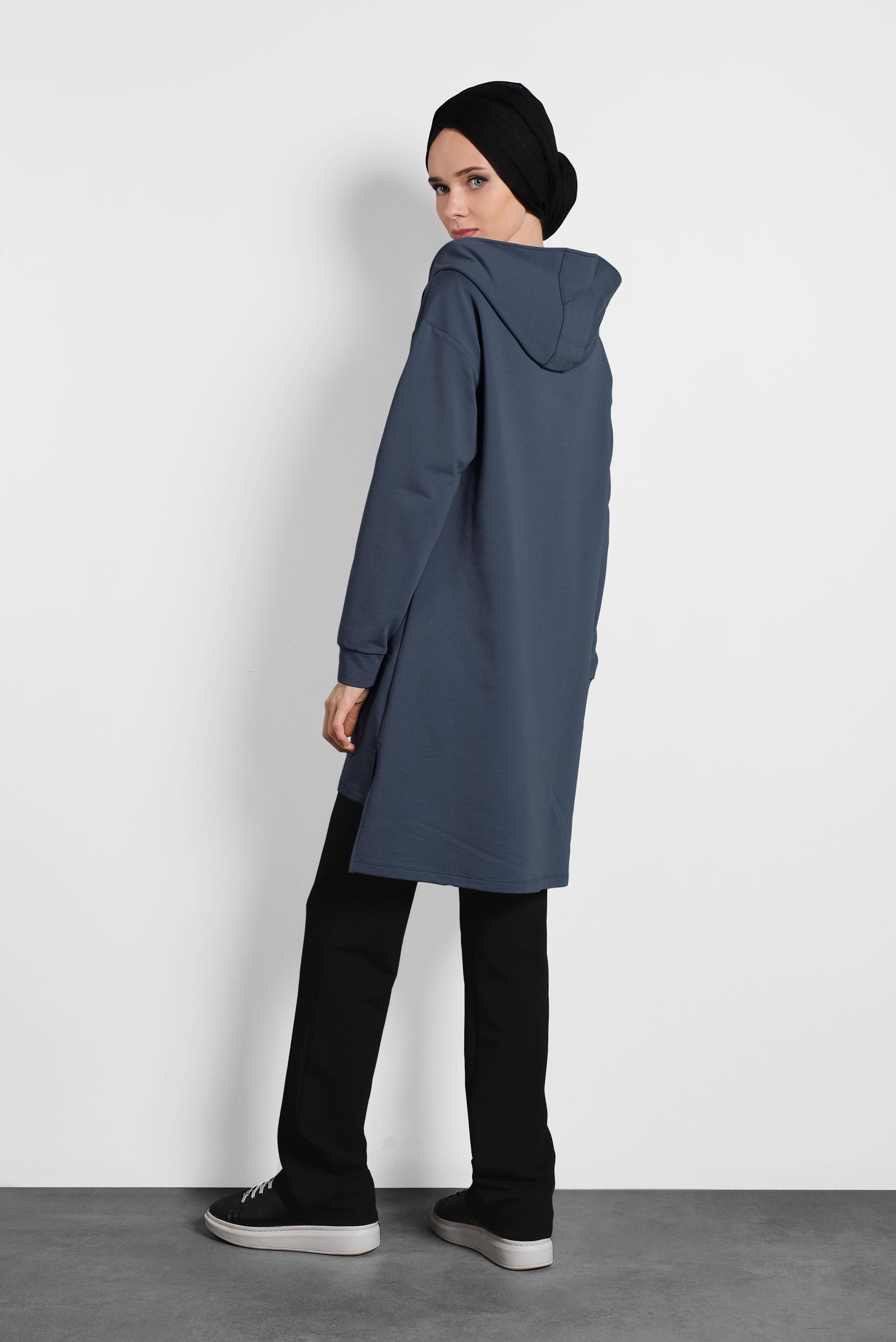 Vêtements hijab BLEU MARINE SURVÊTEMENT À IMPRIMÉ 40227 