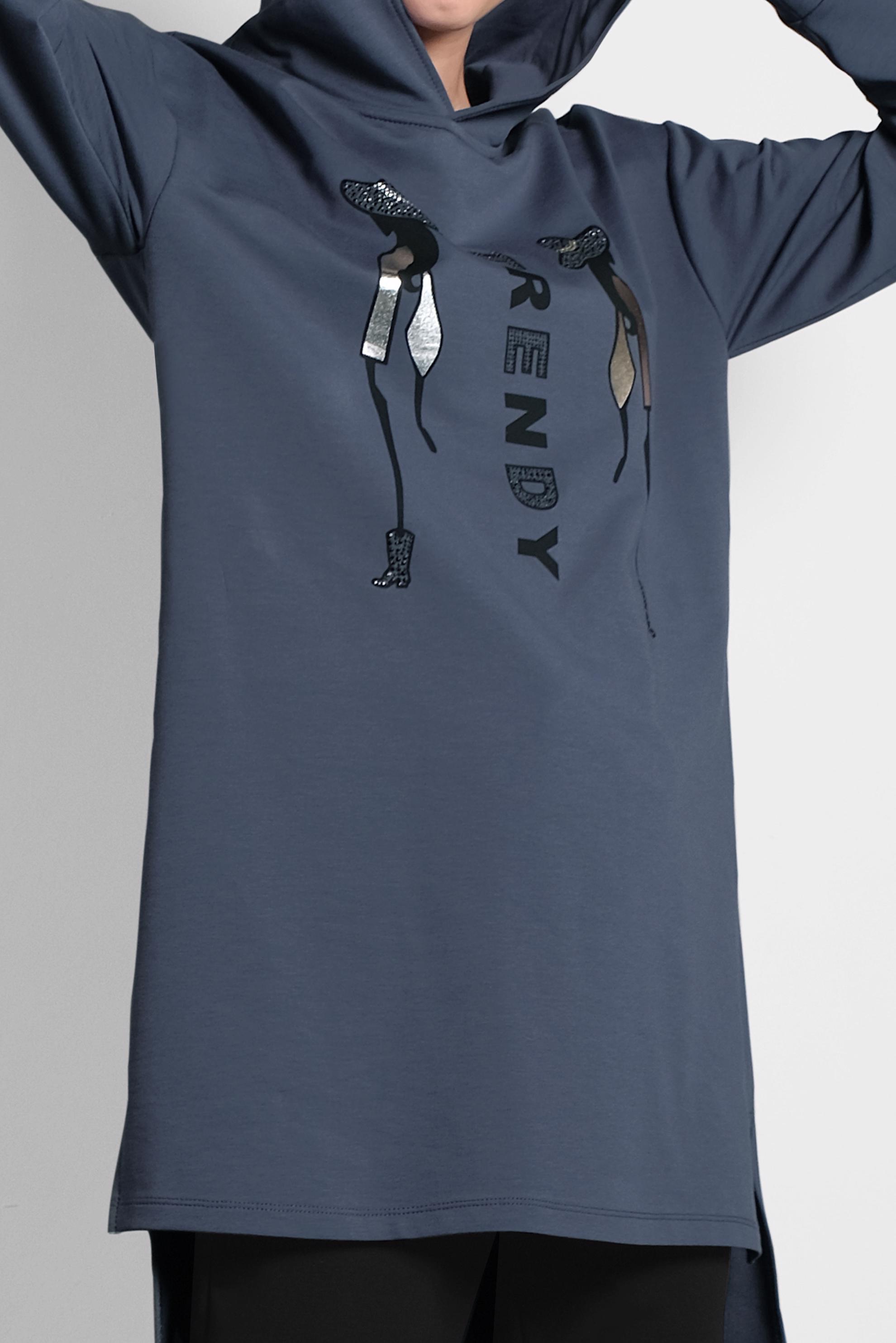 Vêtements hijab BLEU MARINE SURVÊTEMENT À IMPRIMÉ 40227 