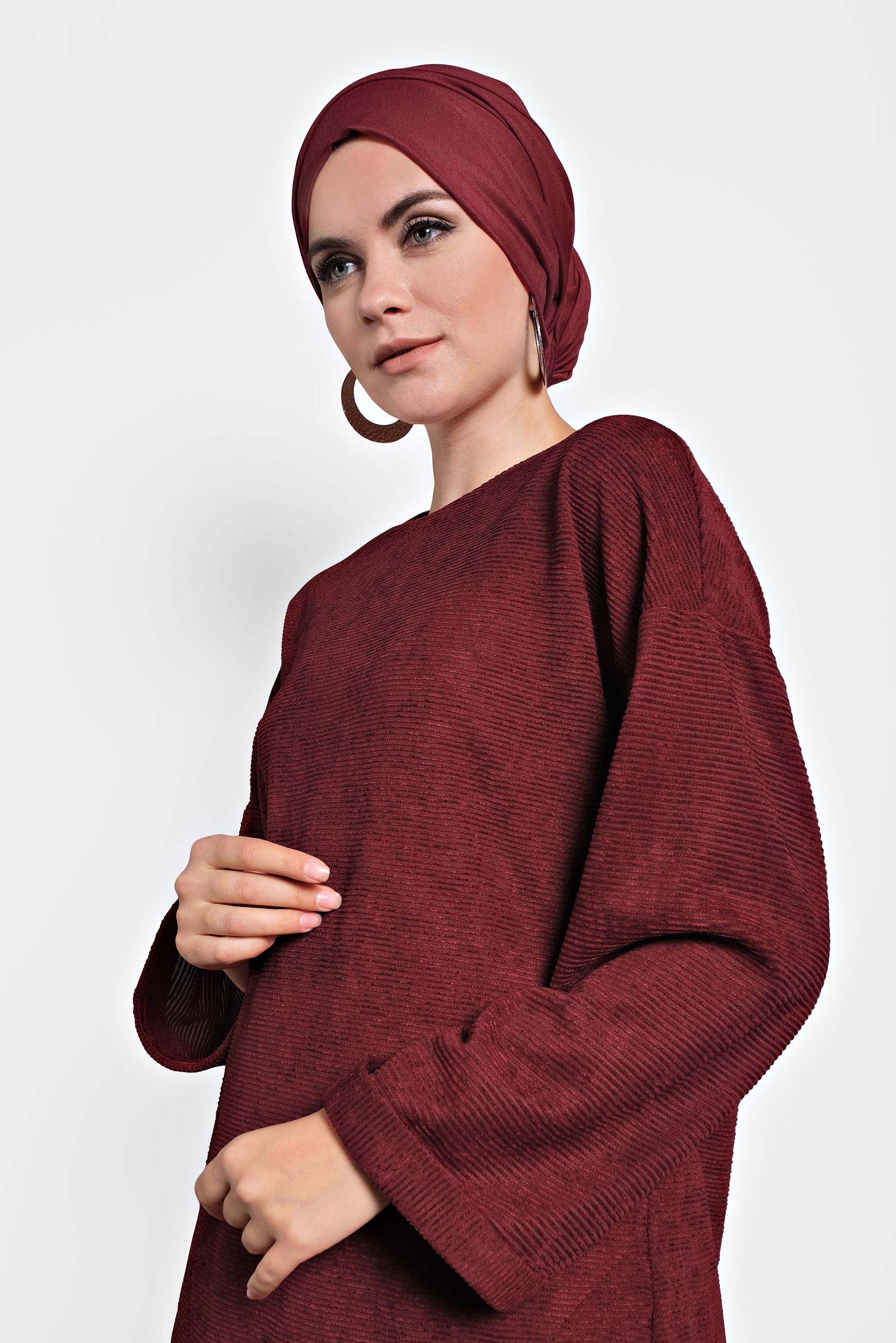 Hijab clothing CLARET RED CORDUROY SUIT 40268 