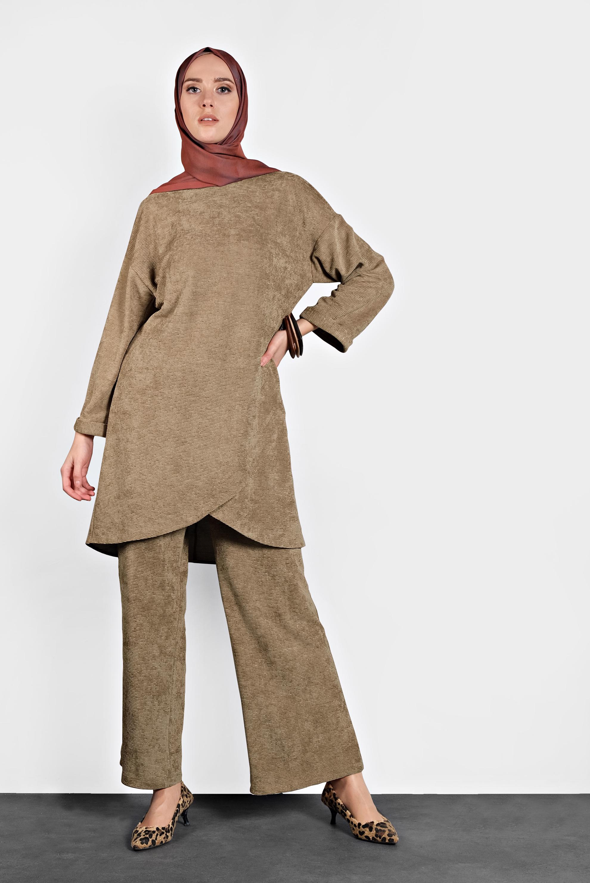 Hijab clothing BROWN CORDUROY SUIT 40268 