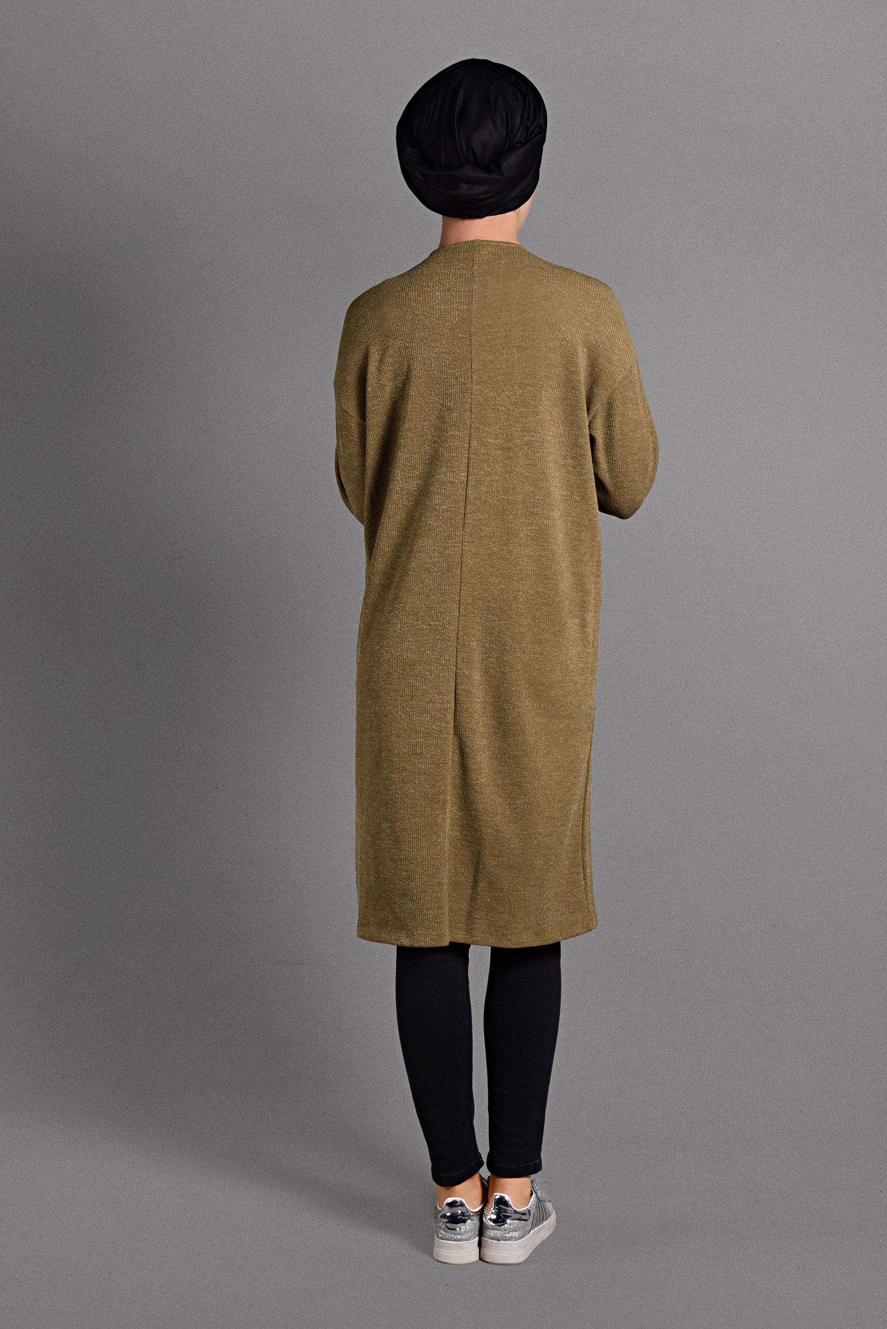 Tesettür giyim TABA ETNİK DESENLİ TRİKO TUNİK 4011