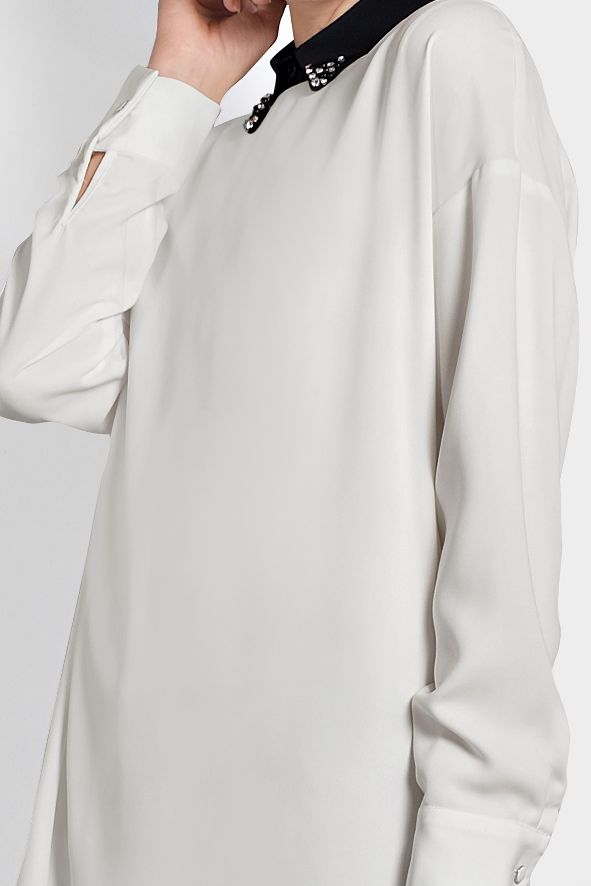 Tesettür giyim BEYAZ ASİMETRİK KESİM TUNİK 40168