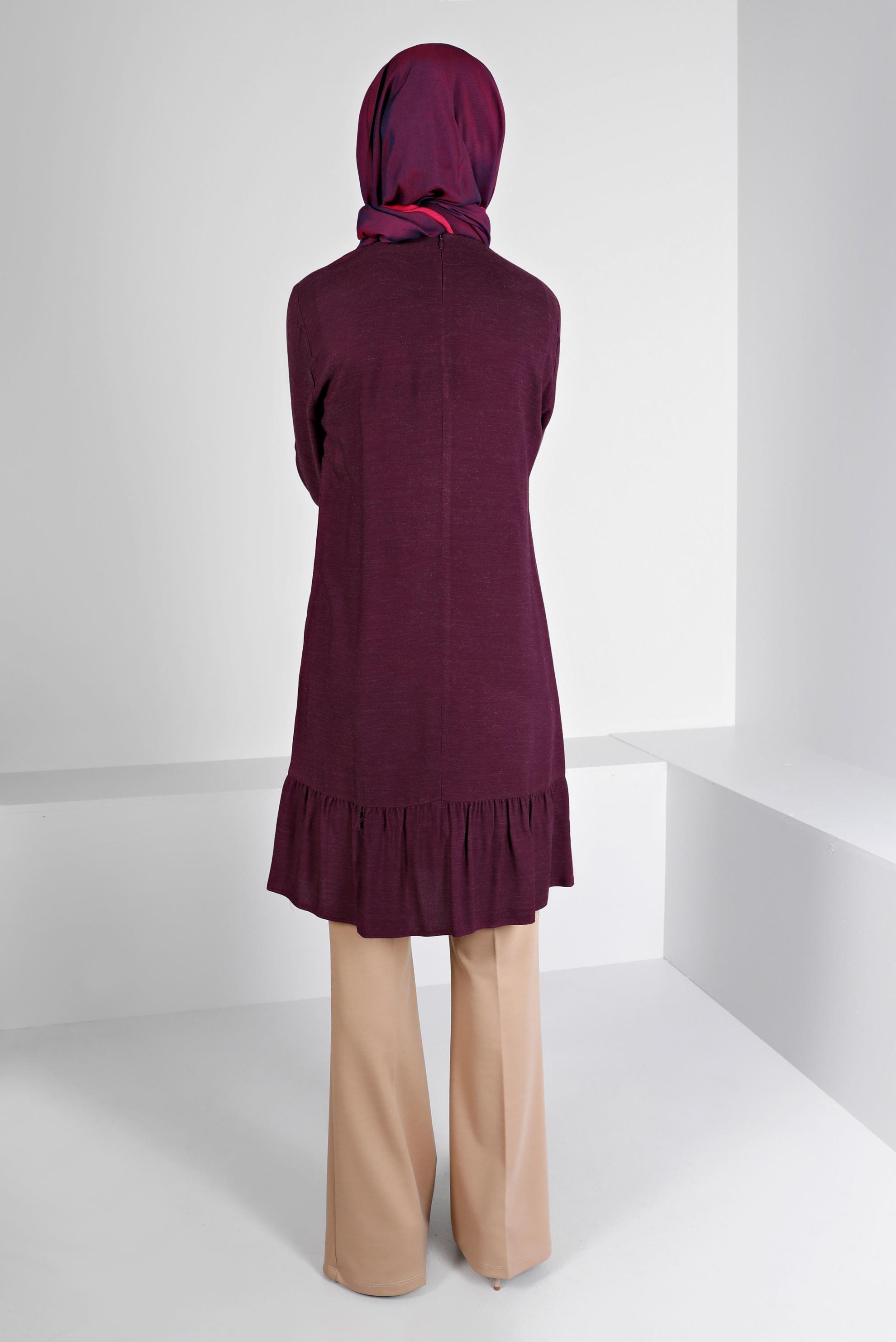 Tesettür giyim MOR PÜSKÜLLÜ TUNİK 40290