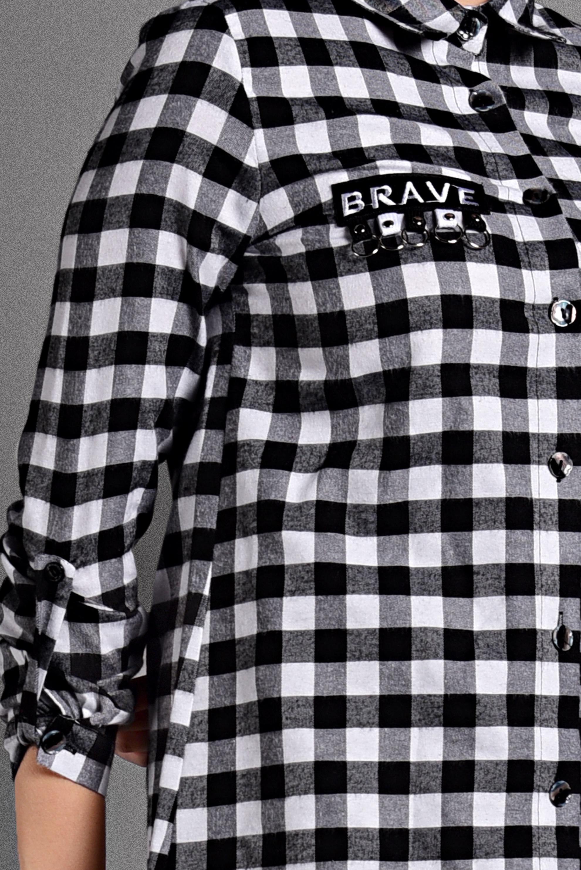 Hijab clothing BLACK PLAIDED TUNIC 4043 