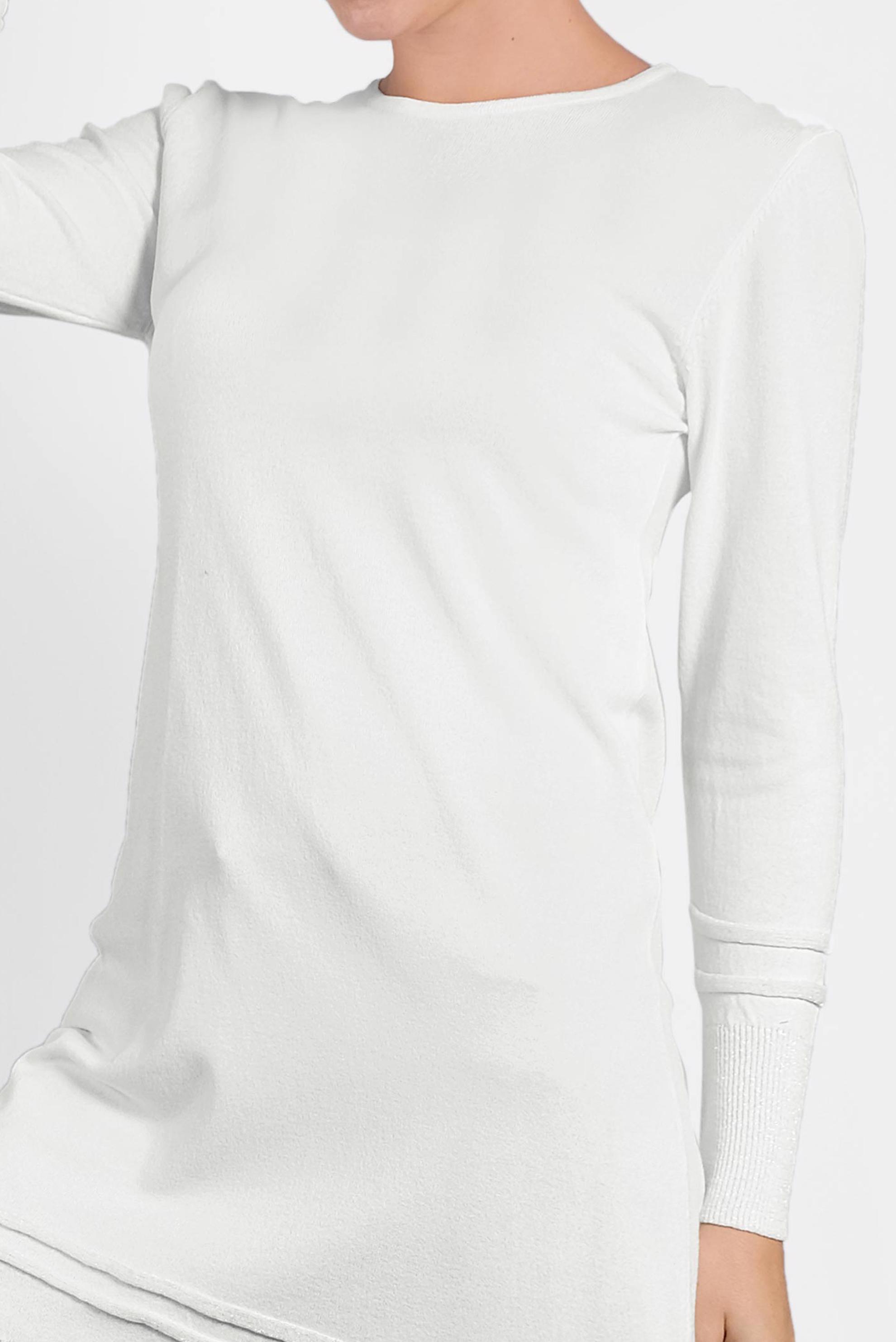 Tesettür giyim BEYAZ SİM DETAYLI TRİKO TUNİK 4524