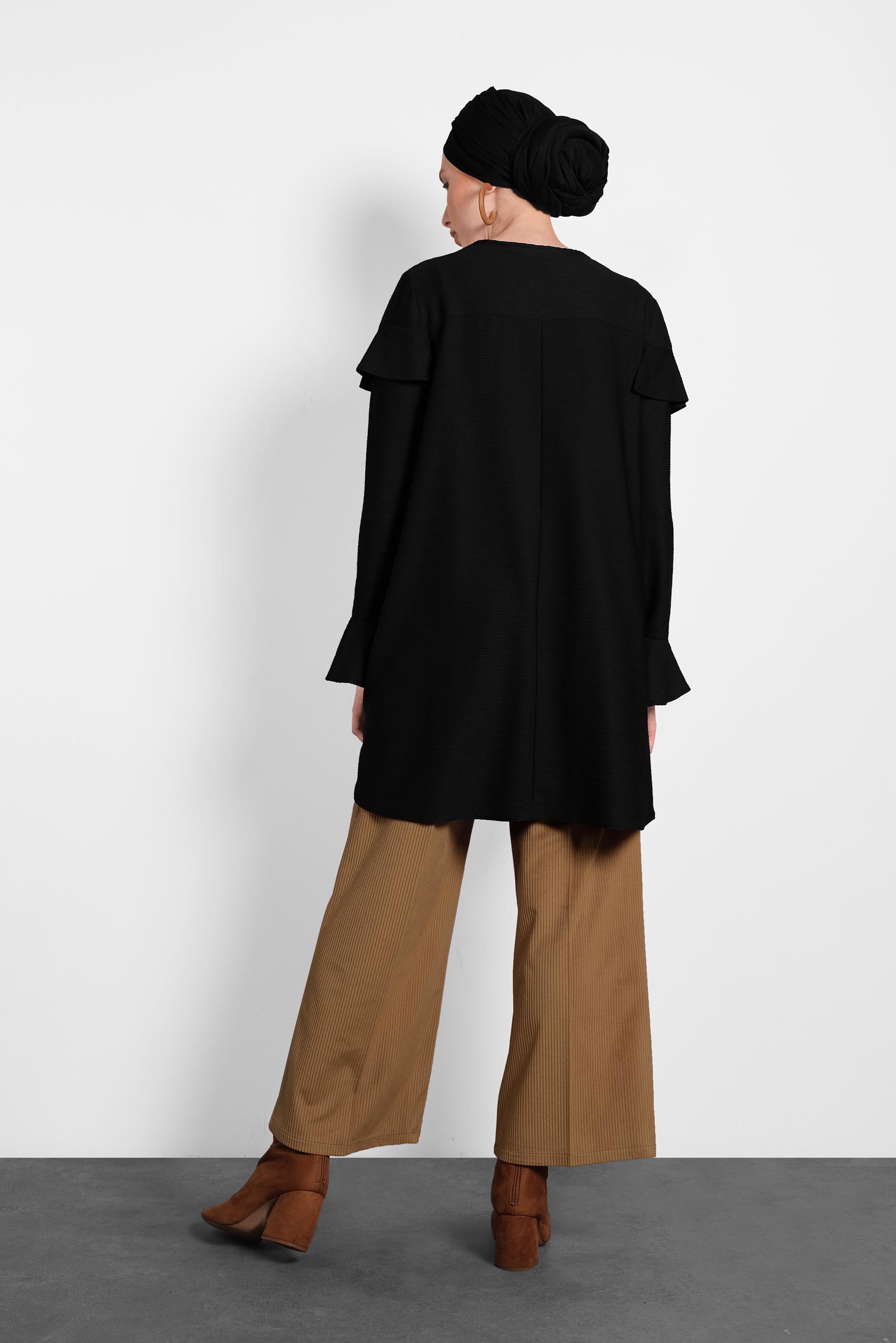 Hijab clothing BLACK FLOUNCE TUNIC 40269-1 