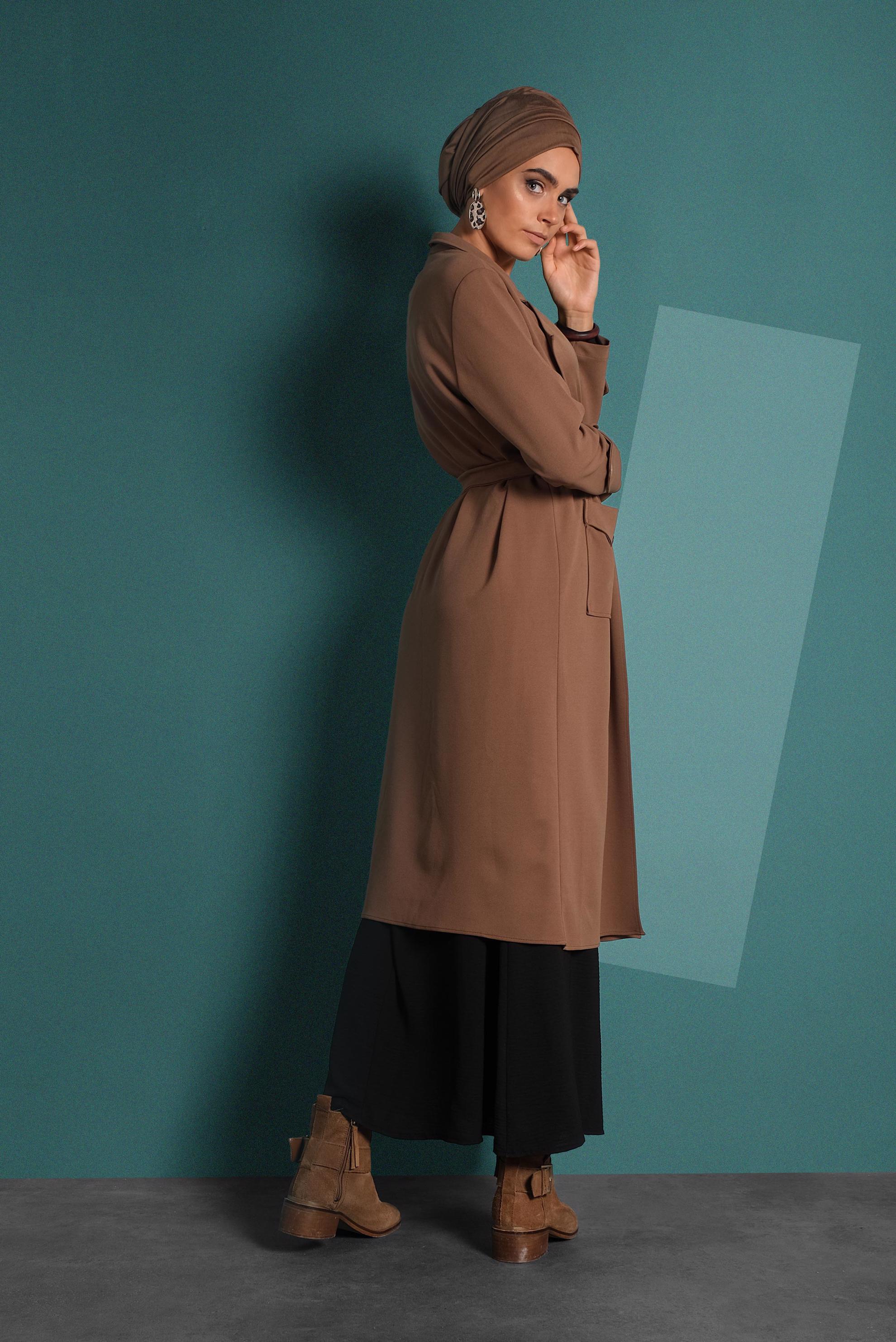 Hijab clothing TABA CORDUROY TRENCH-COAT 4030  