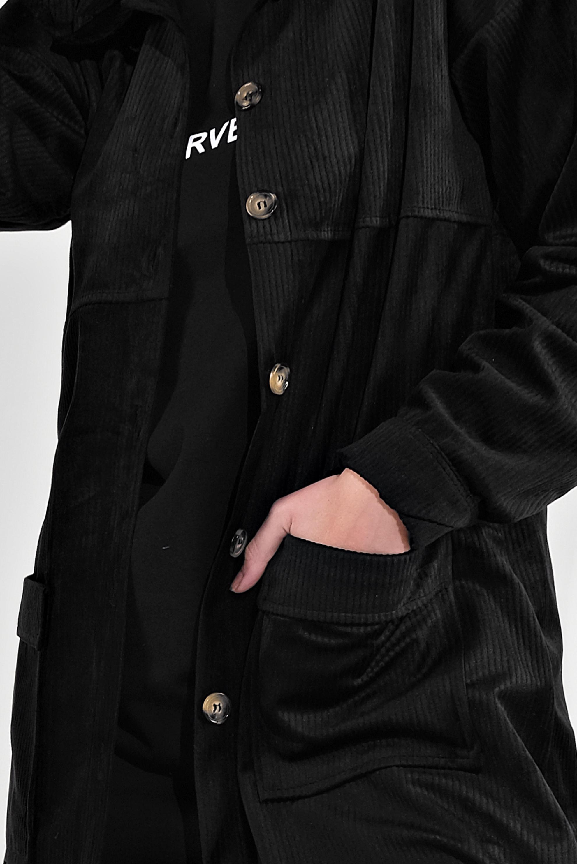 Hijab clothing BLACK VELVET TRENCH-COAT 4031