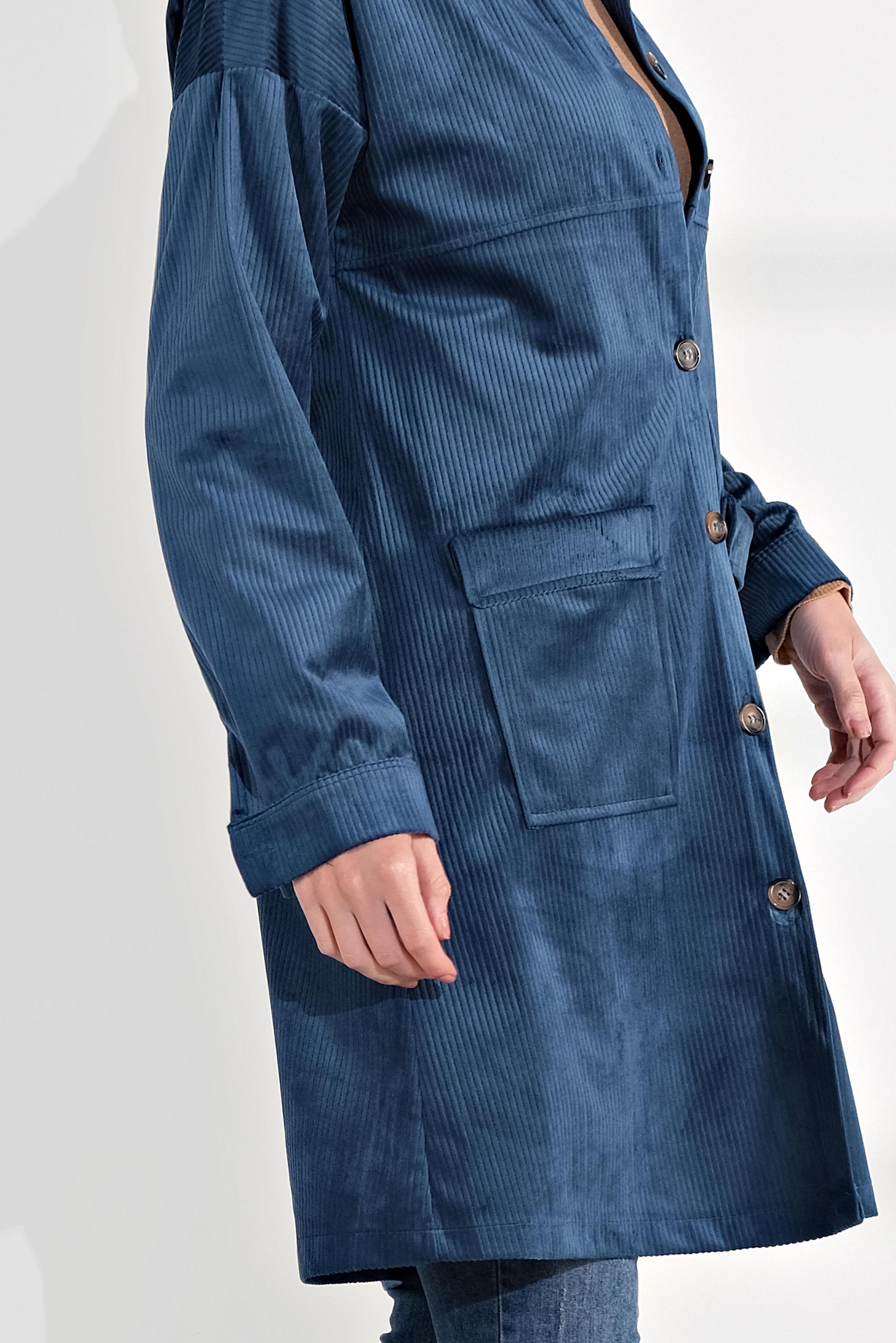 Hijab clothing BLUE VELVET TRENCH-COAT 4031