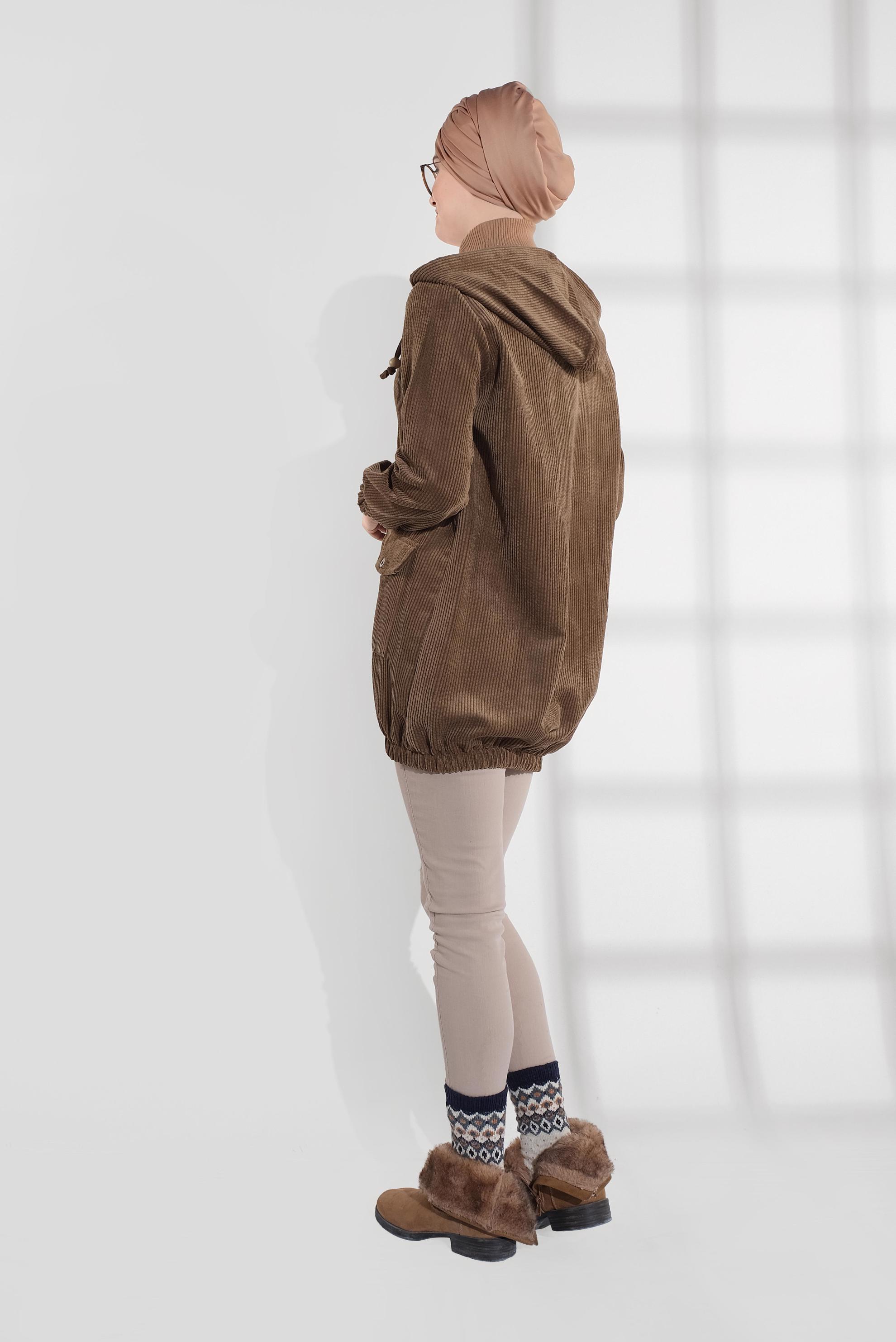 Hijab clothing BROWN CORDUROY TRENCH-COAT 4032