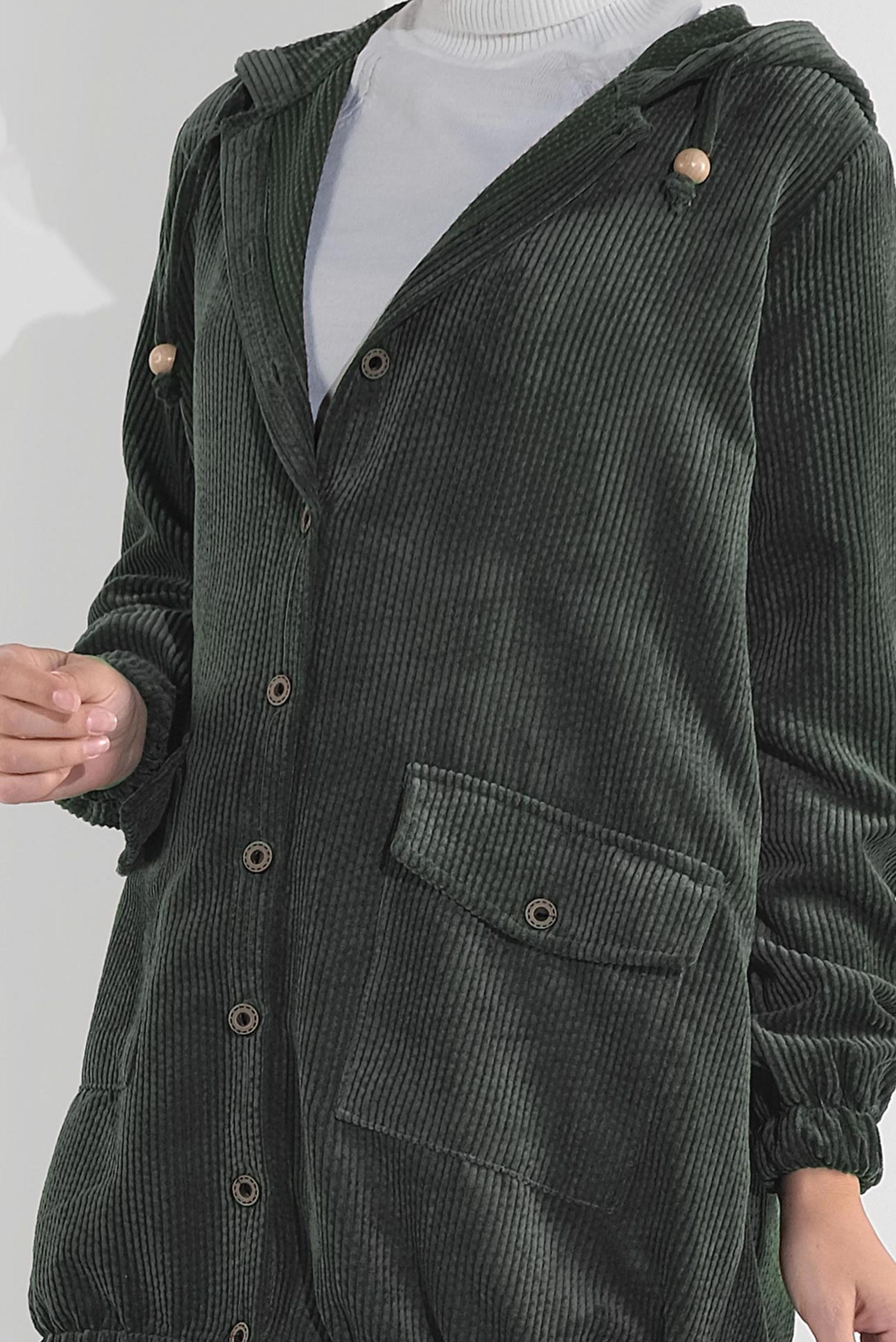 Hijab clothing KHAKI CORDUROY TRENCH-COAT 4032