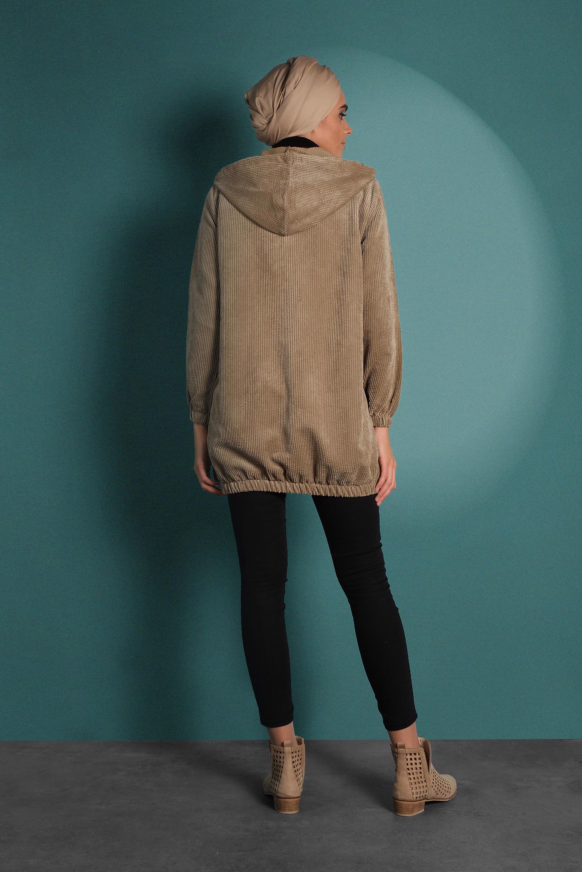 Hijab clothing TABA CORDUROY TRENCH-COAT 4032