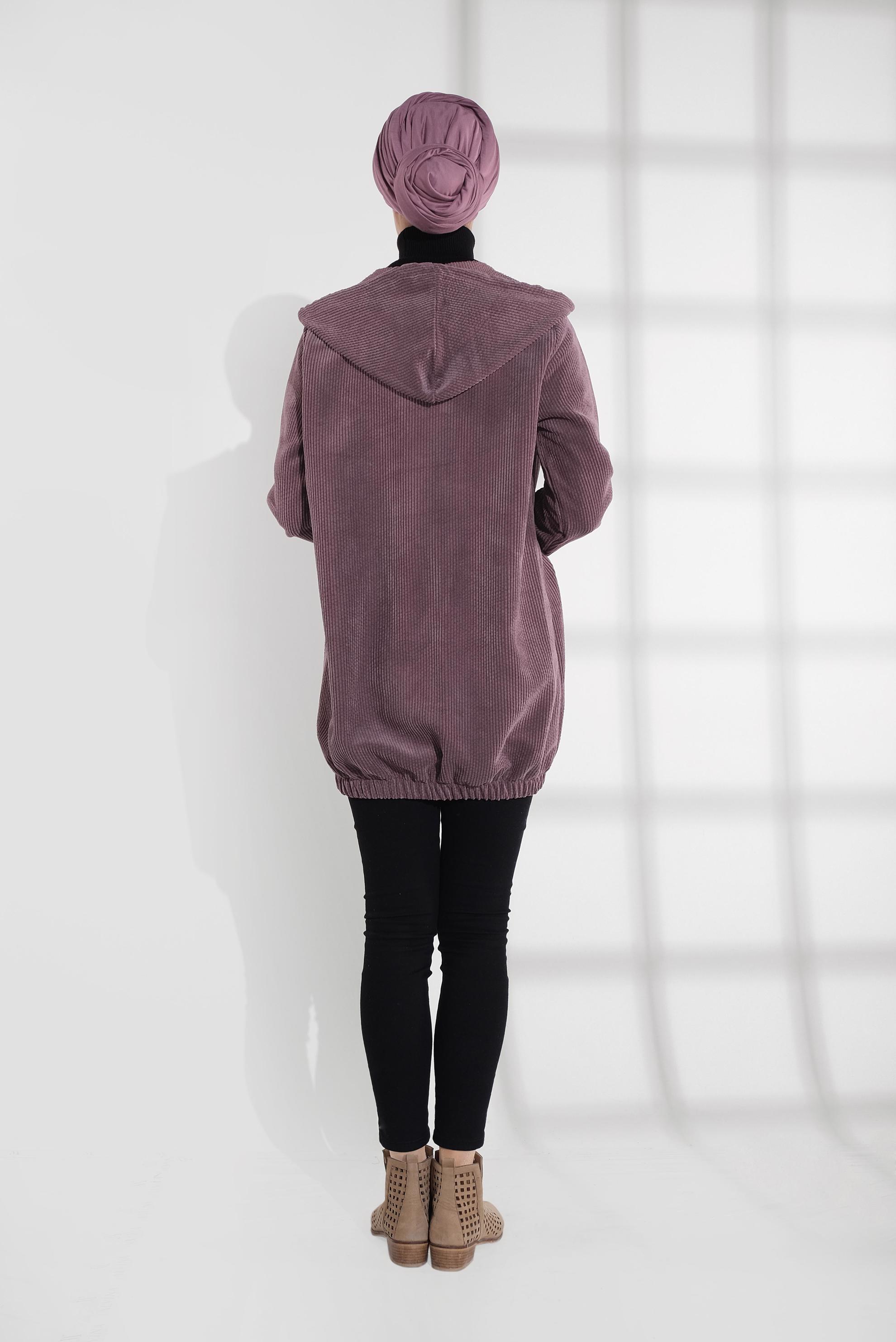 Hijab clothing PINK CORDUROY TRENCH-COAT 4032