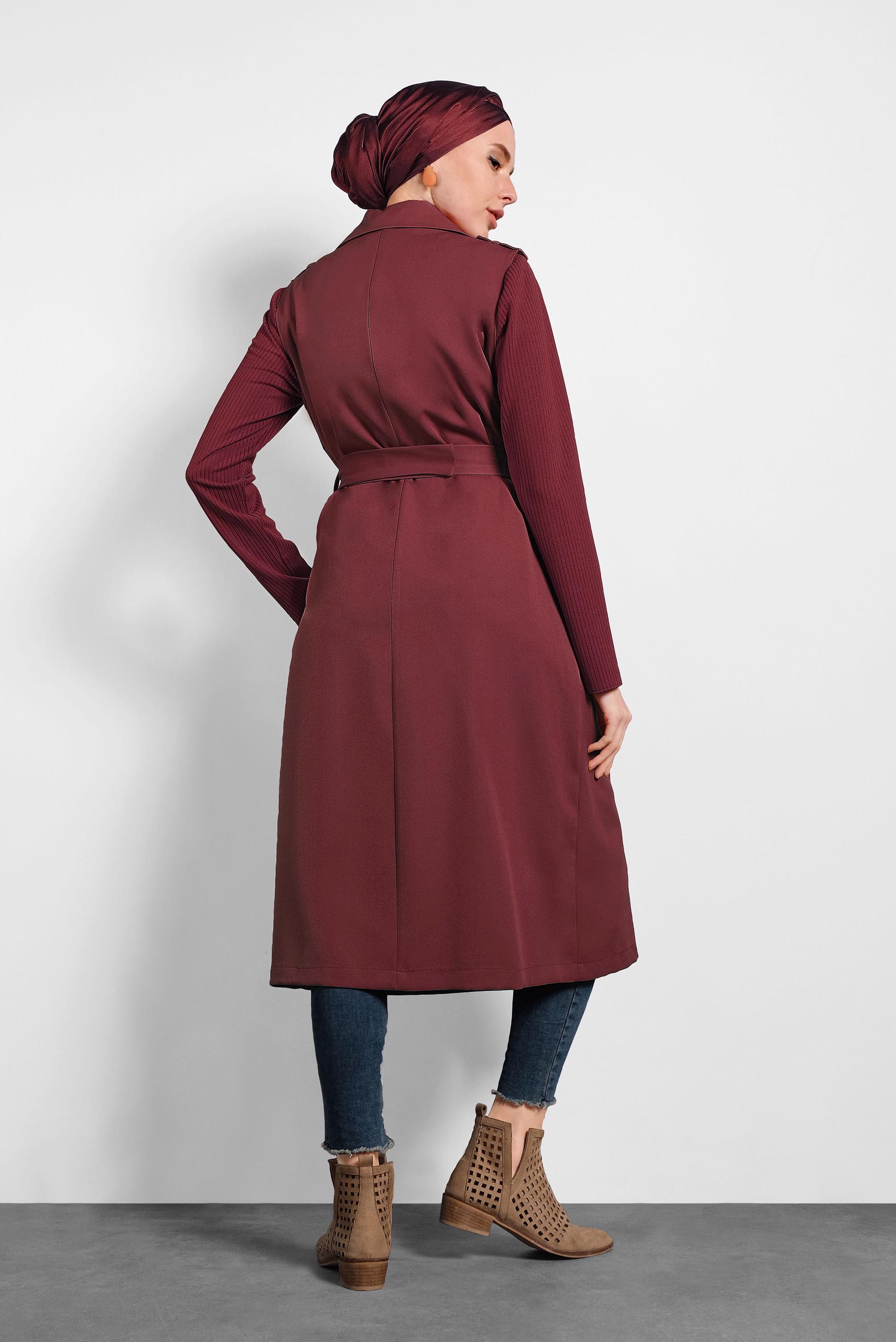Tesettür giyim BORDO 40245 NEW ZADE YELEK 36/44 TEK38