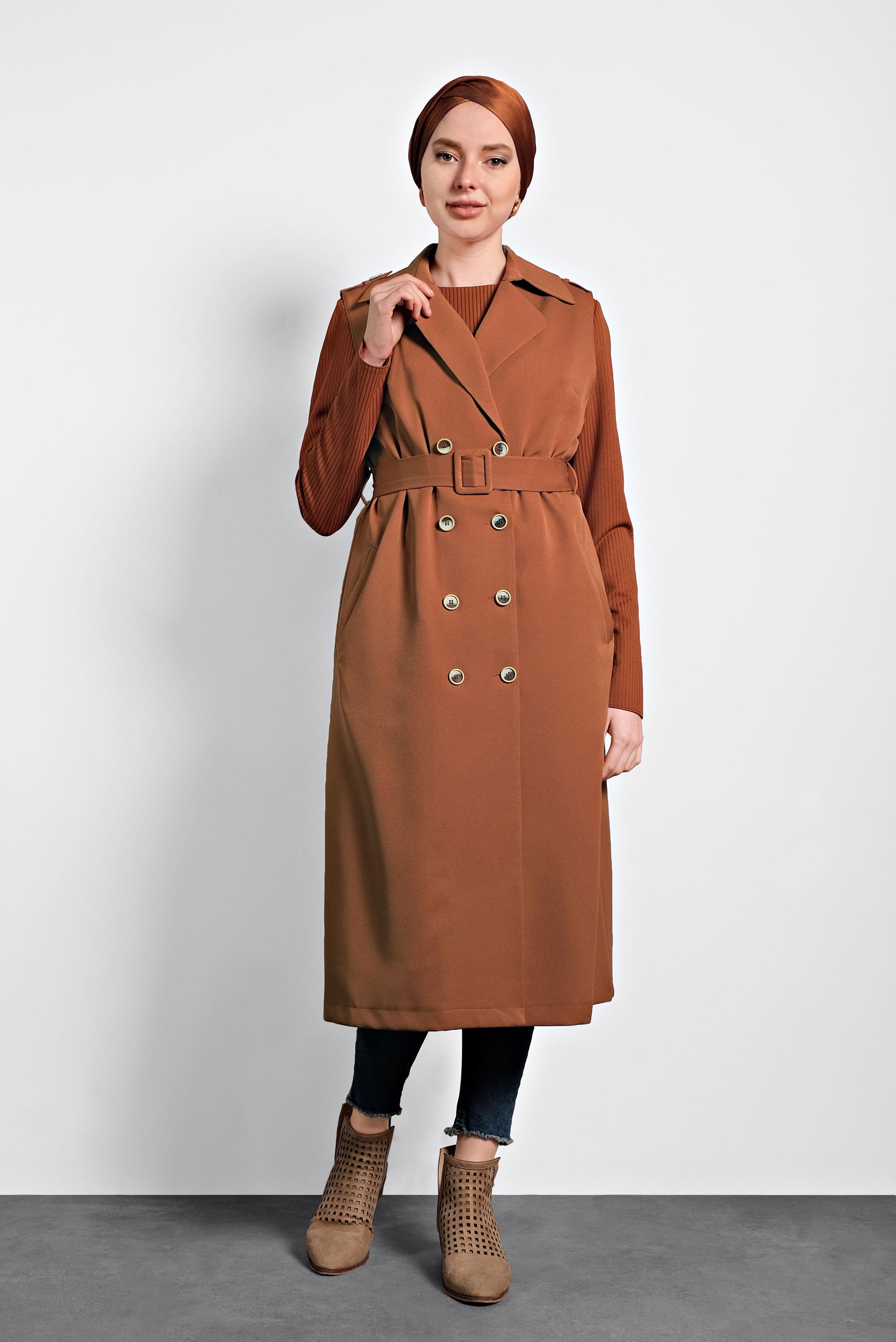 Hijab clothing TABA DOUBLE BREASTED BUTTONED VEST 40245 